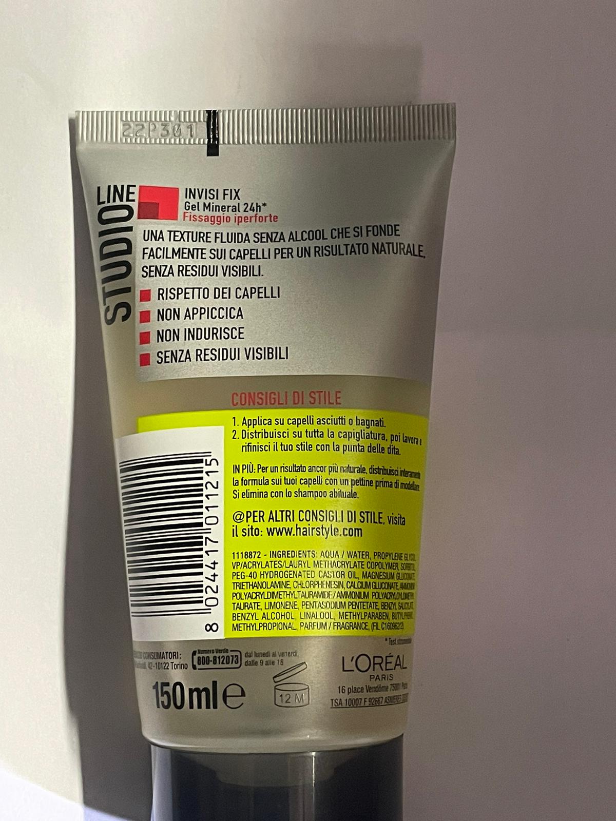 Official image of Hair gel ; L'OREAL ; Invisi Fix published by OECD 2