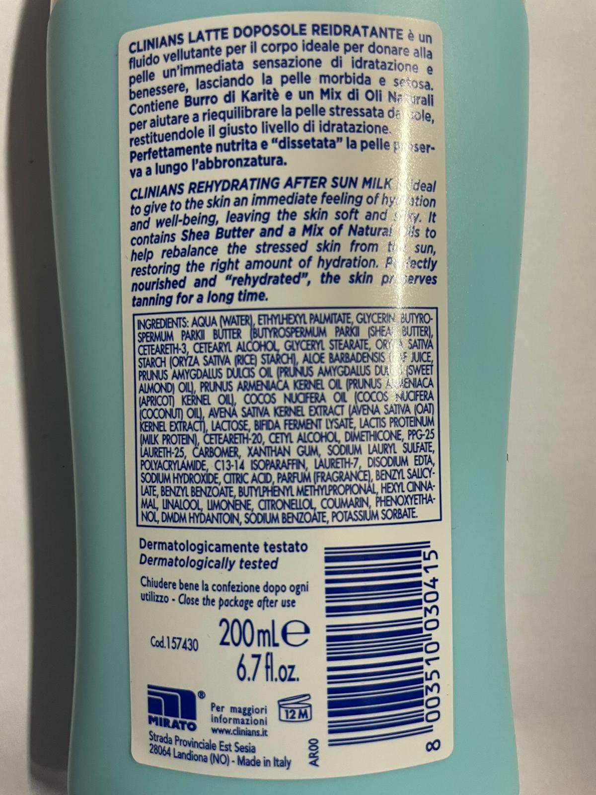 Official image of After sun cream ; Clinians ; Sun Doposole published by OECD 3