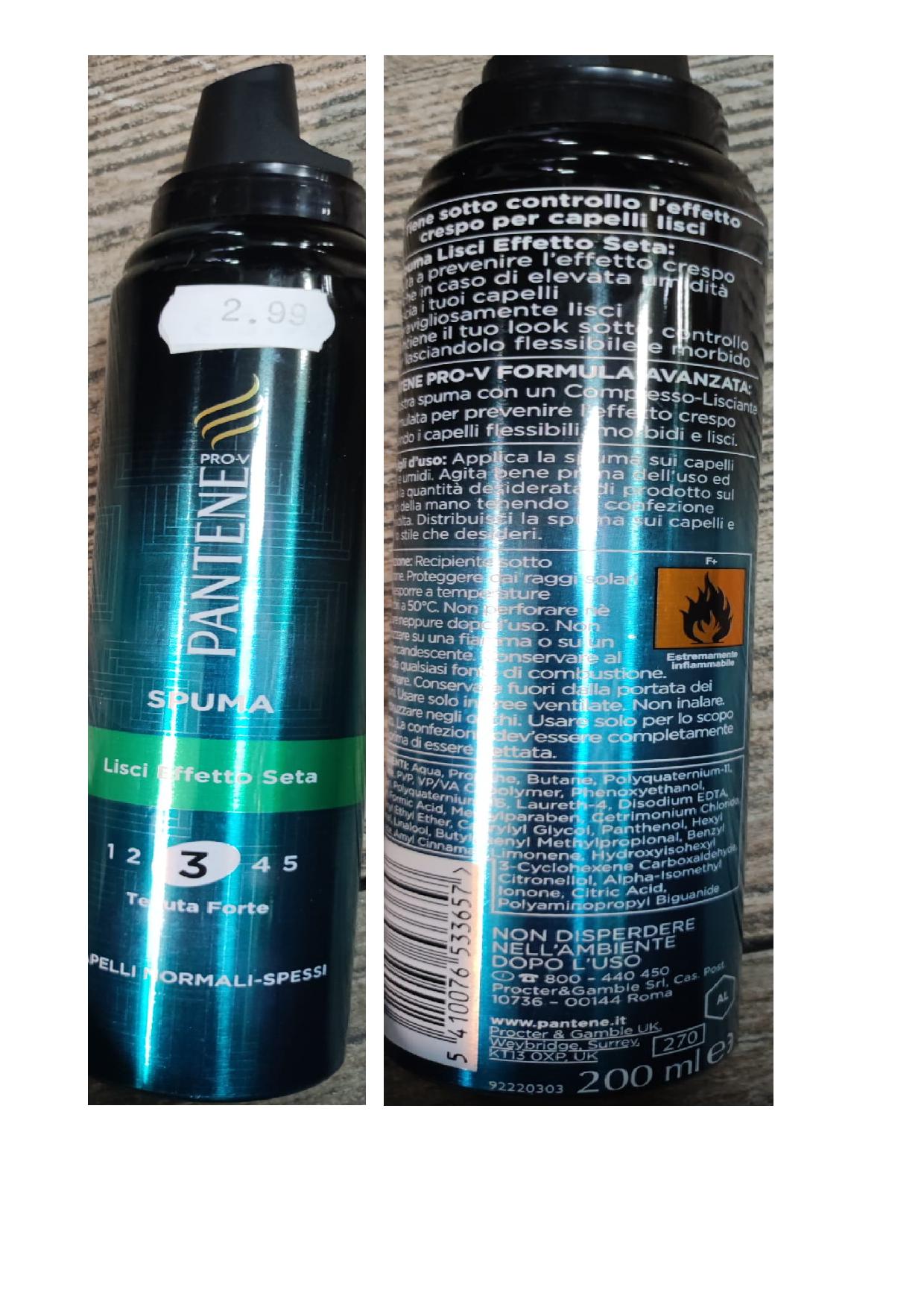 Official image of Hair mousse ; PANTENE ; Spuma published by OECD