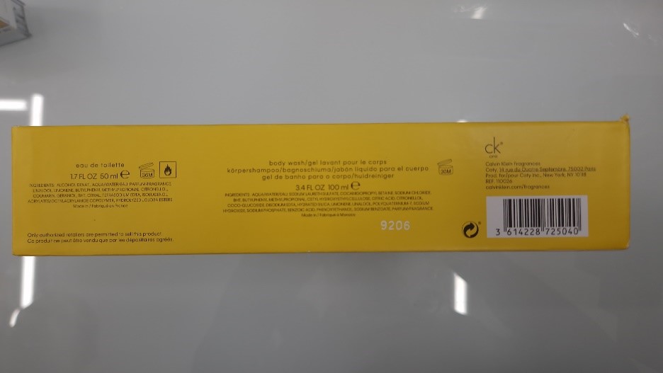 Official image of Eau de toilette and body foam set ; Calvin Klein ; One published by OECD 2