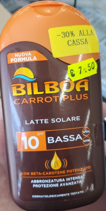 Official image of Sunscreen ; BILBOA ; Carrot Plus Latte solare protezione 10 bassa published by OECD 5
