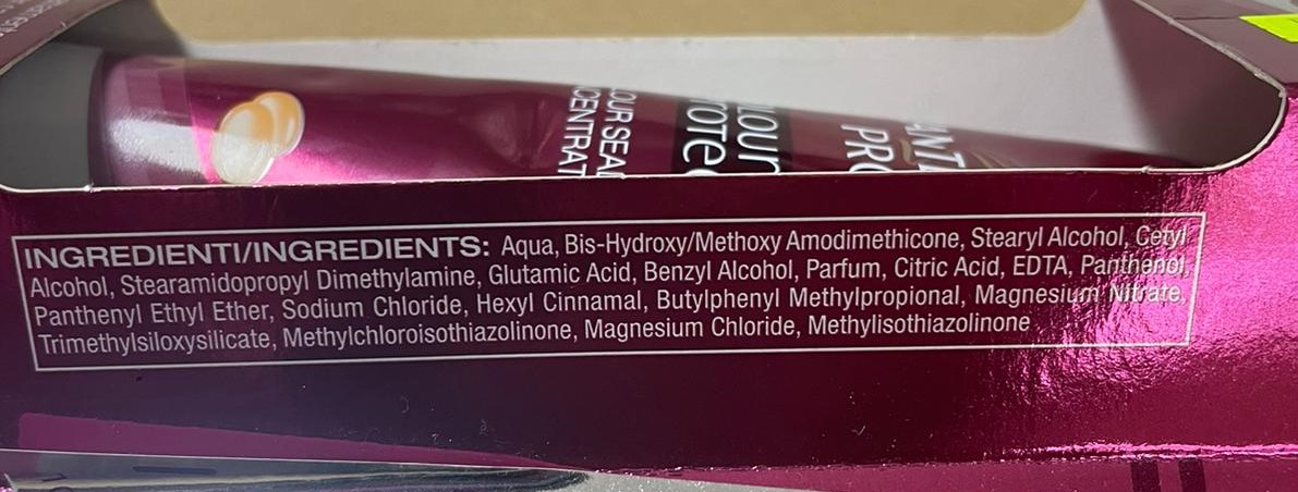 Official image of Hair cream ; PANTENE ; COLOUR PROTECT published by OECD 2
