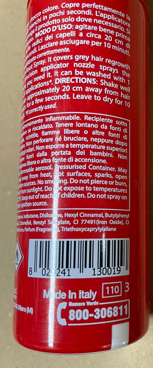 Official image of Hair spray ; Vitalcare ; Ritocco ideale rosso red published by OECD 2