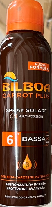 Official image of Tanning spray ; BILBOA ; Carrot Plus spray solare protezione 6 published by OECD