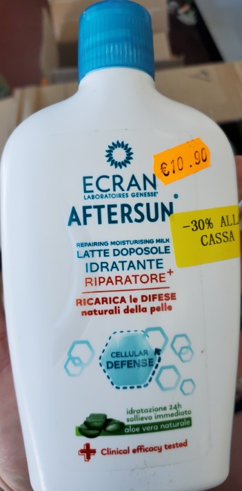 Official image of Aftersun milk ; ECRAN ; Aftersun Latte doposole idratante riparatore published by OECD 4