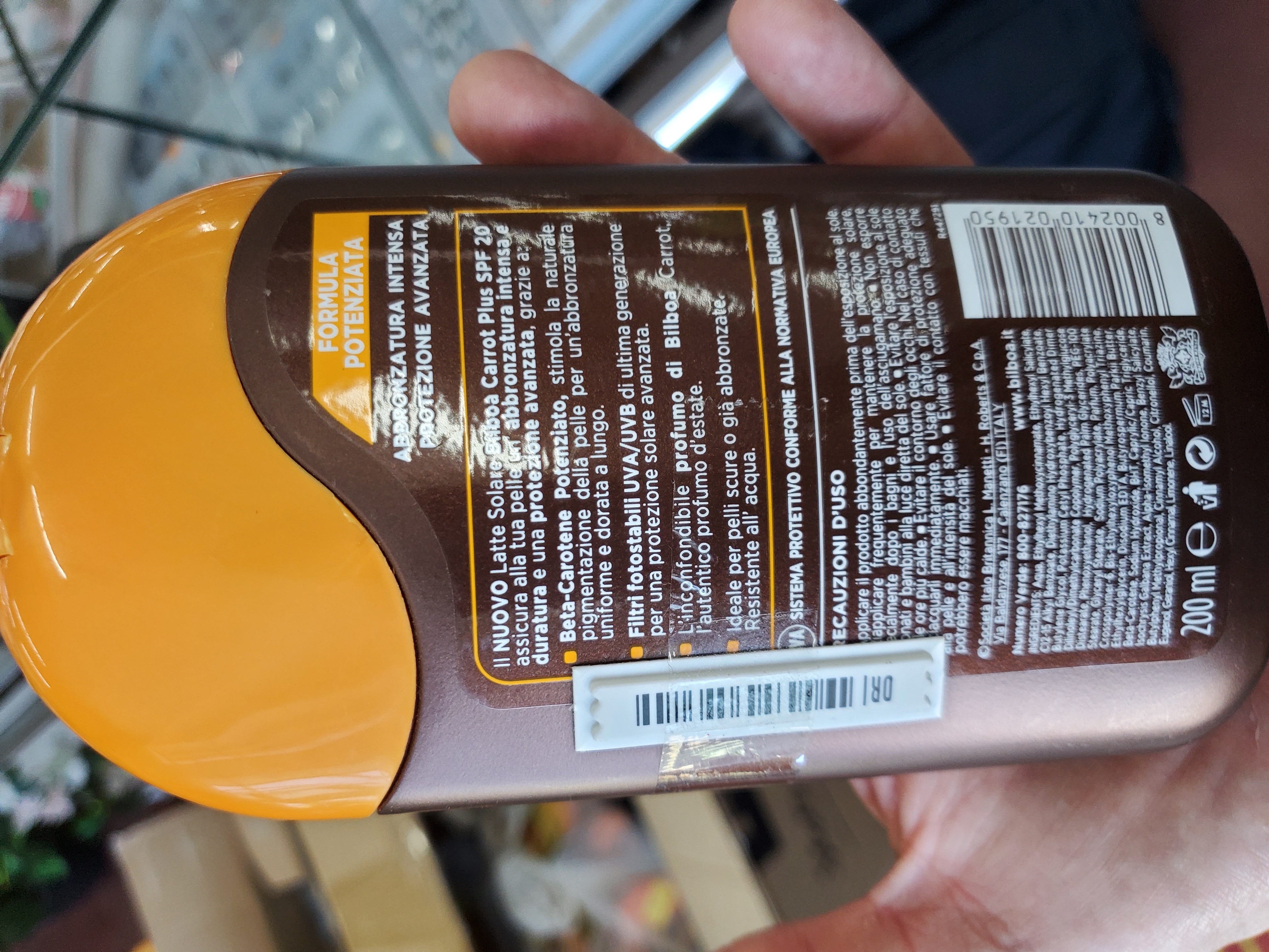 Official image of Sunscreen ; BILBOA ; Carrot Plus Latte solare protezione 20 media published by OECD