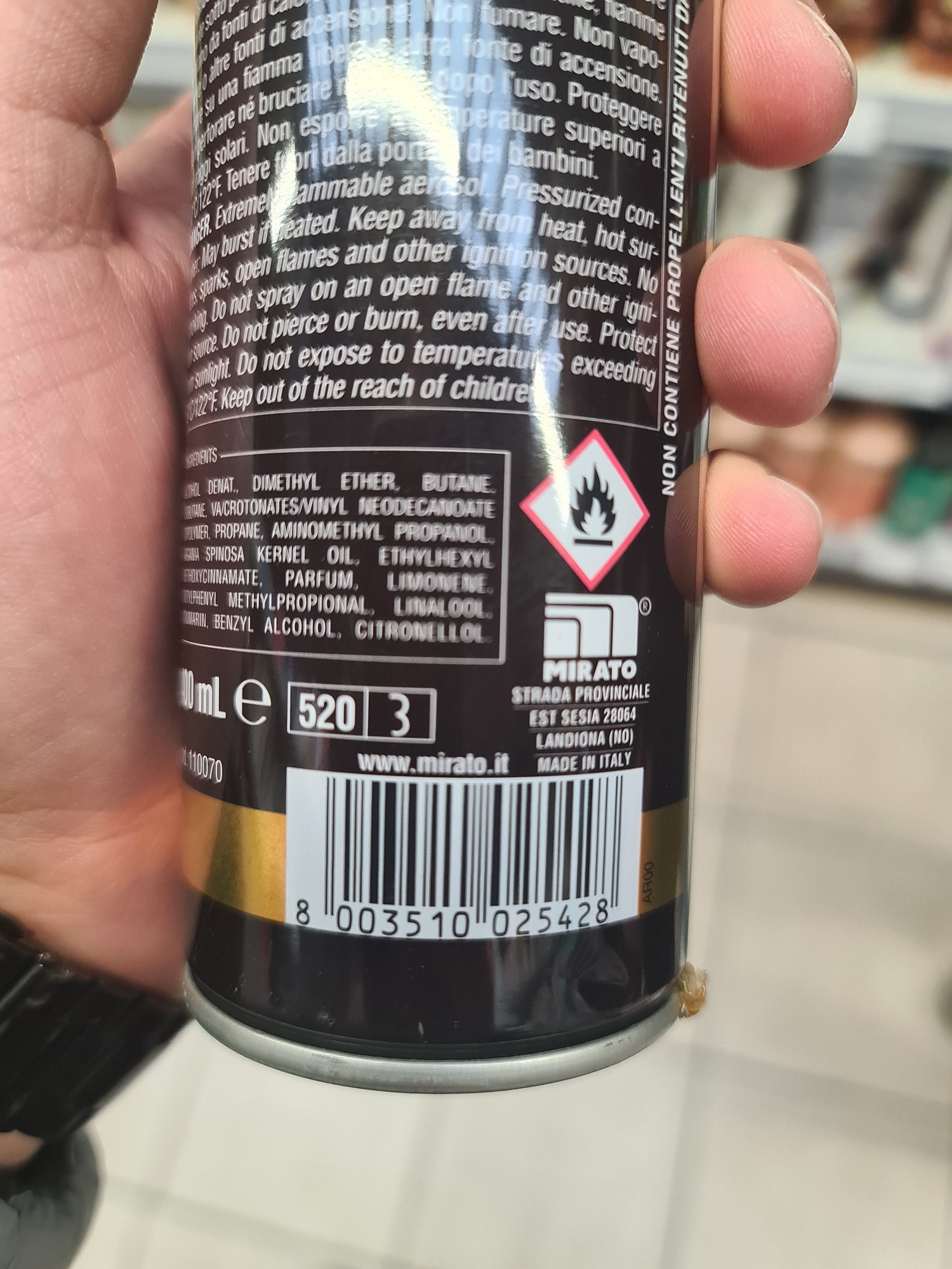 Official image of Hairspray ; Splend'or ; Argan oil hairspray - Shiny effect - Strong hold published by OECD 3