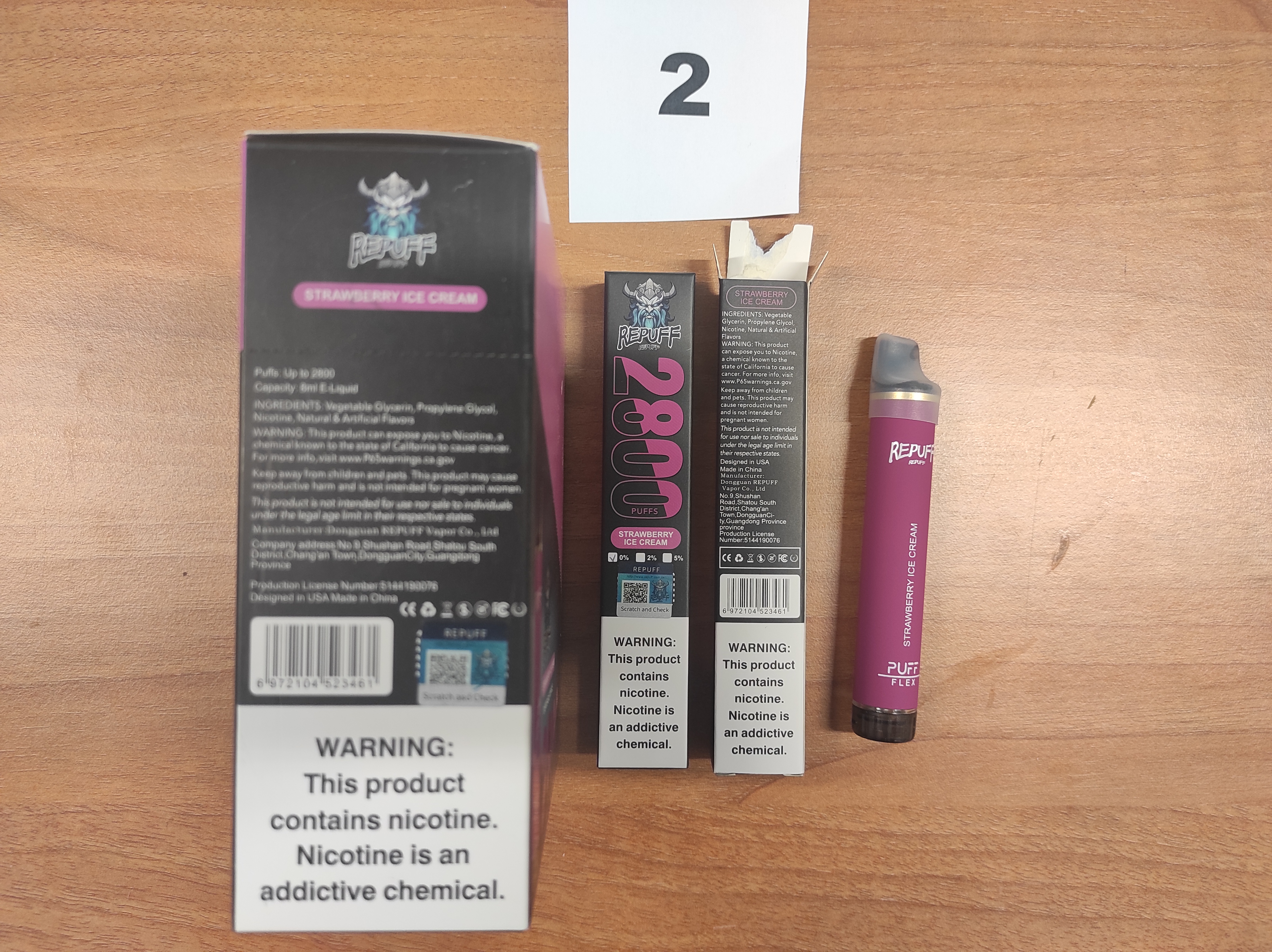 Official image of Disposable electronic cigarette ; REPUFF ; Strawberry ice cream published by OECD 2