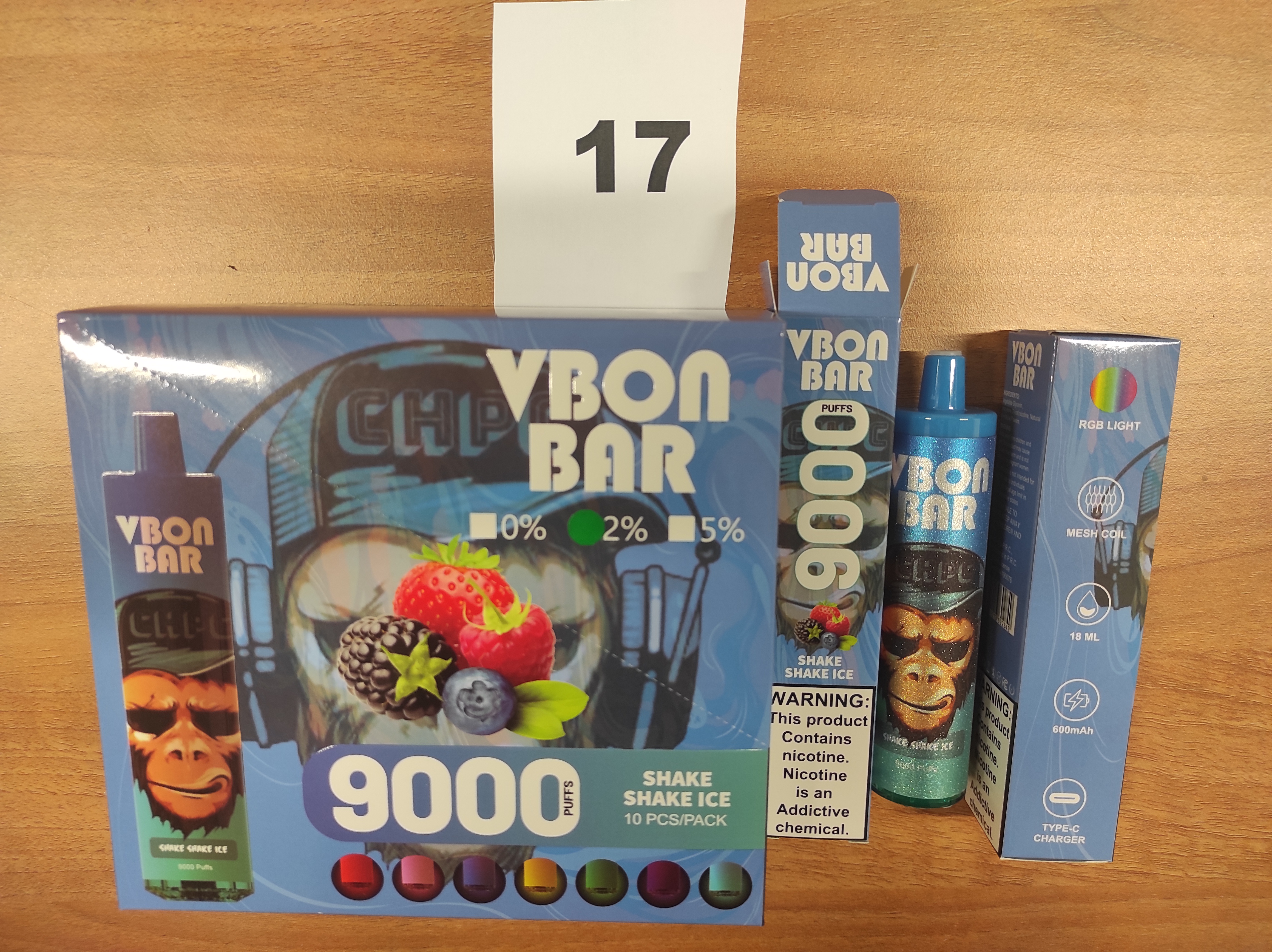 Official image of Disposable electronic cigarette ; VBON BAR ; Shake Shake ice published by OECD 2