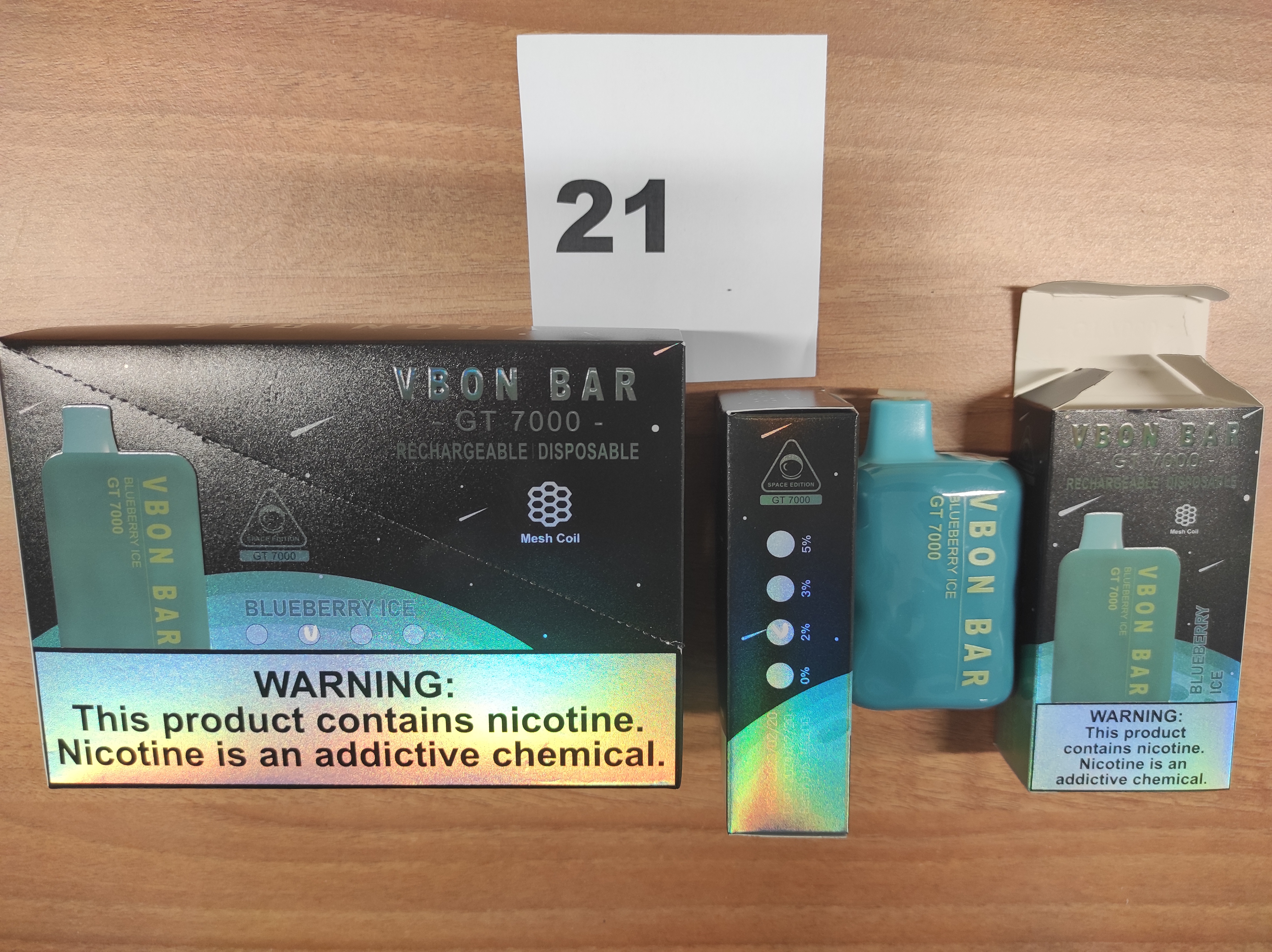 Official image of Disposable electronic cigarette ; VBON BAR ; Blueberry Ice published by OECD 2