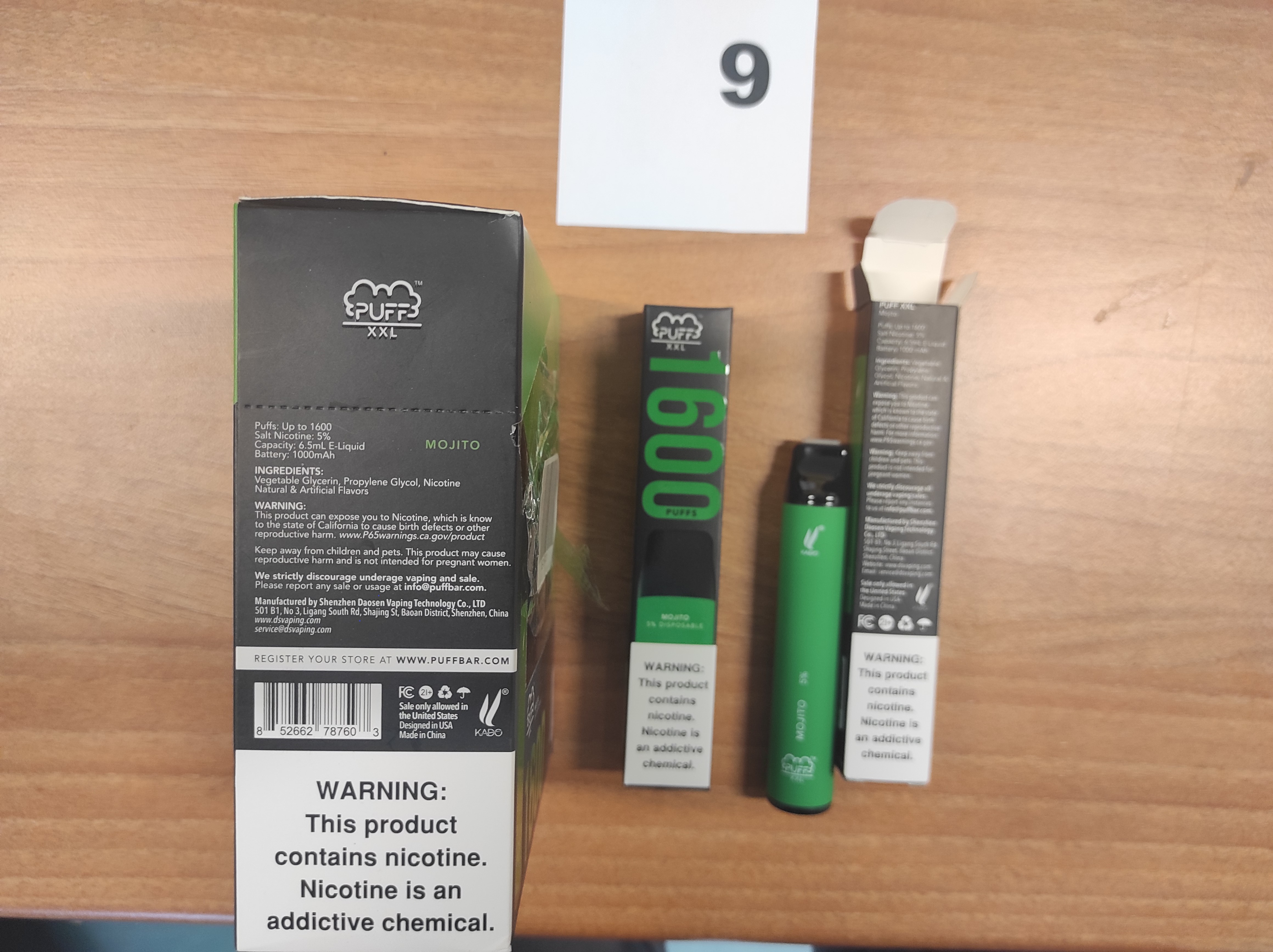 Official image of Disposable electronic cigarette ; PUFF XXL ; Mojito published by OECD 2