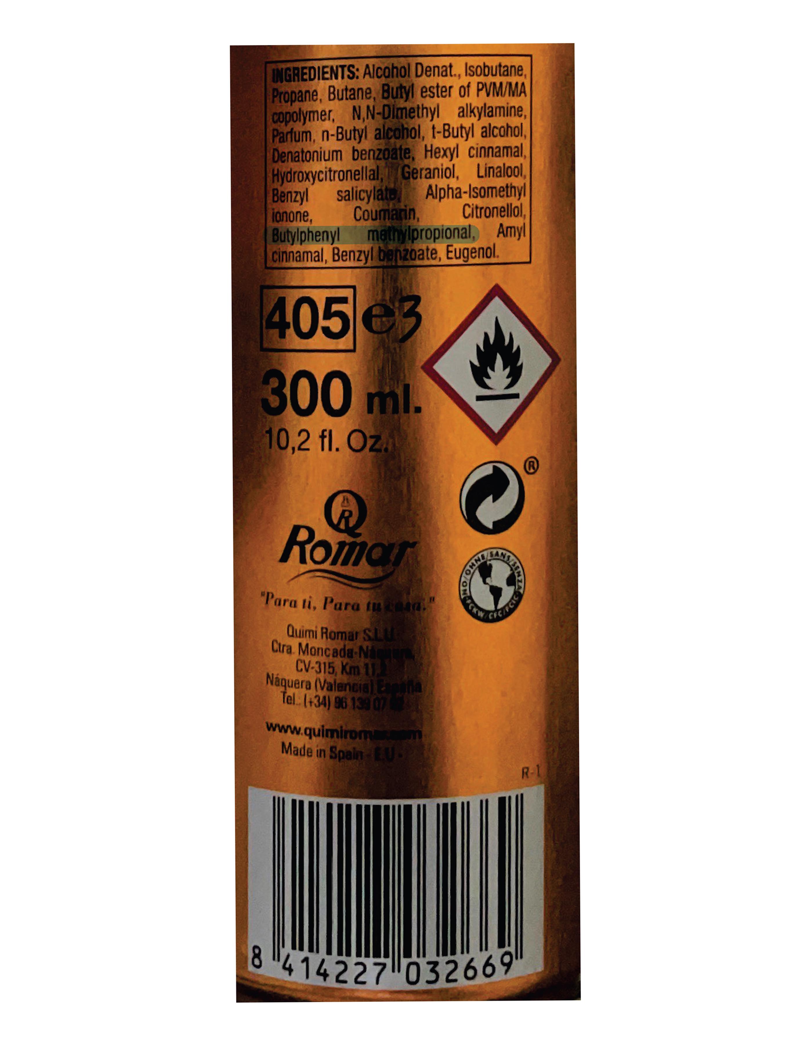 Official image of Hairspray ; Amalfi ; Amalfi Hair Lac published by OECD