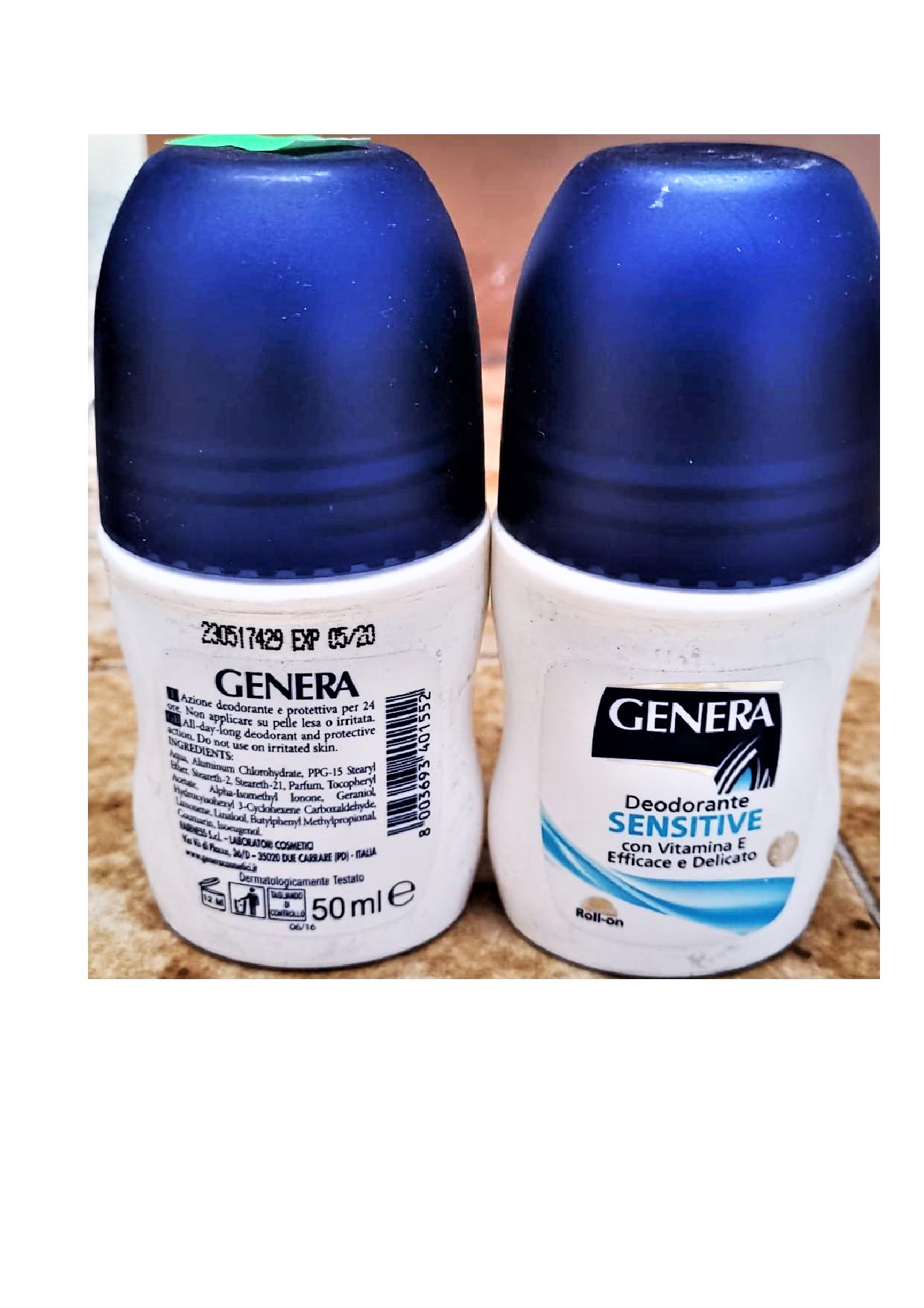 Official image of Roll-on deodorant ; GENERA ; Deodorante Sensitive published by OECD