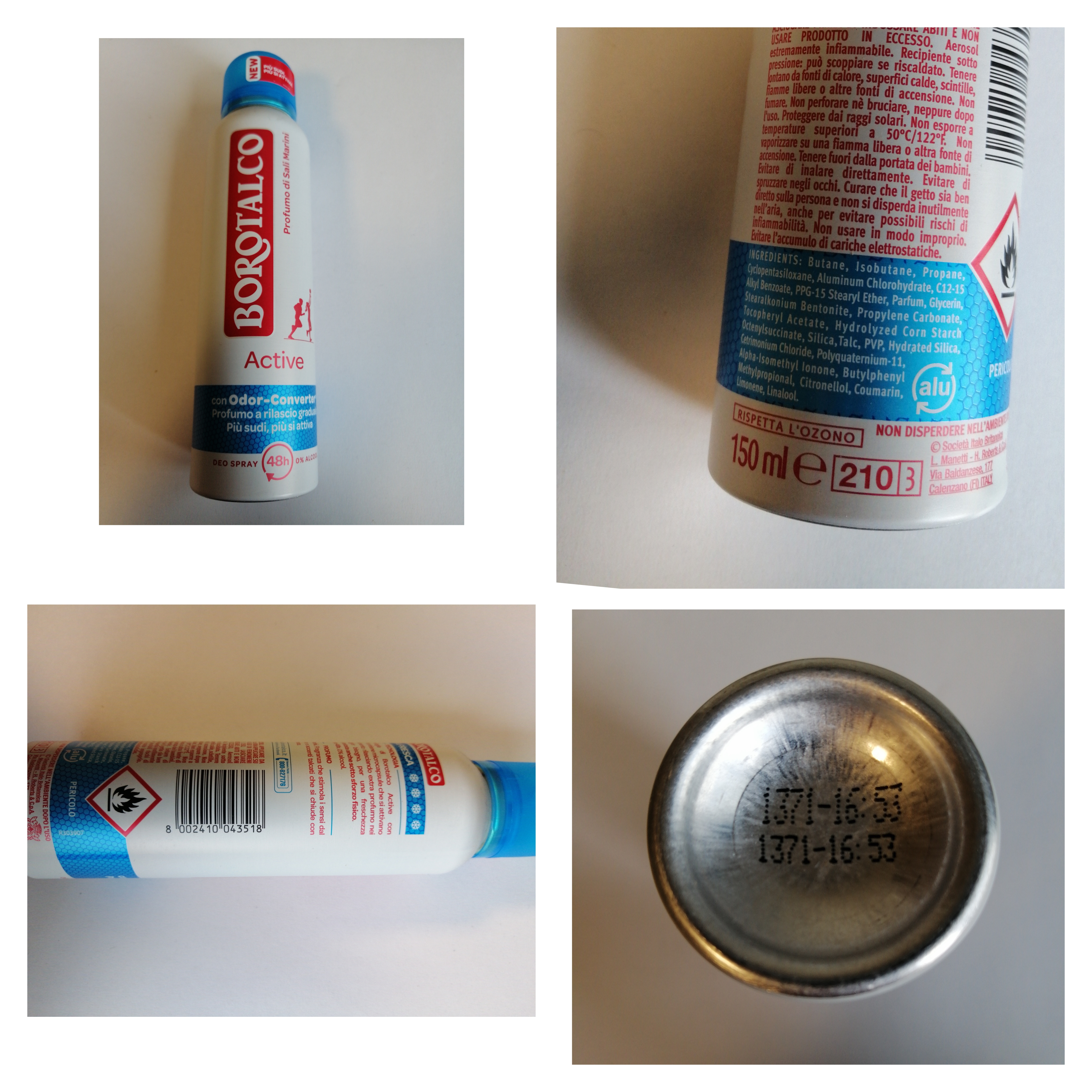 Official image of Deodorant spray ; BOROTALCO ; Active published by OECD