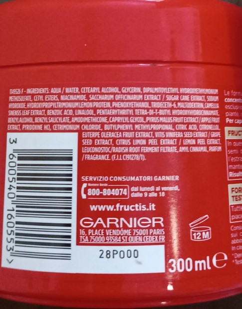 Official image of Hair mask ; Garnier ; Fructis published by OECD 3
