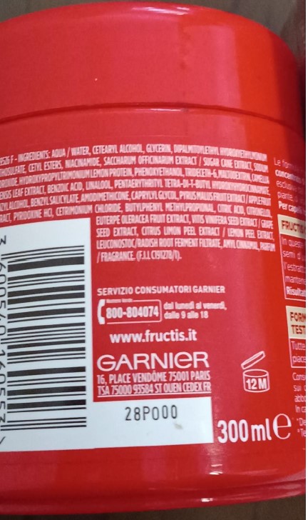 Official image of Hair mask ; Garnier ; Fructis published by OECD 4