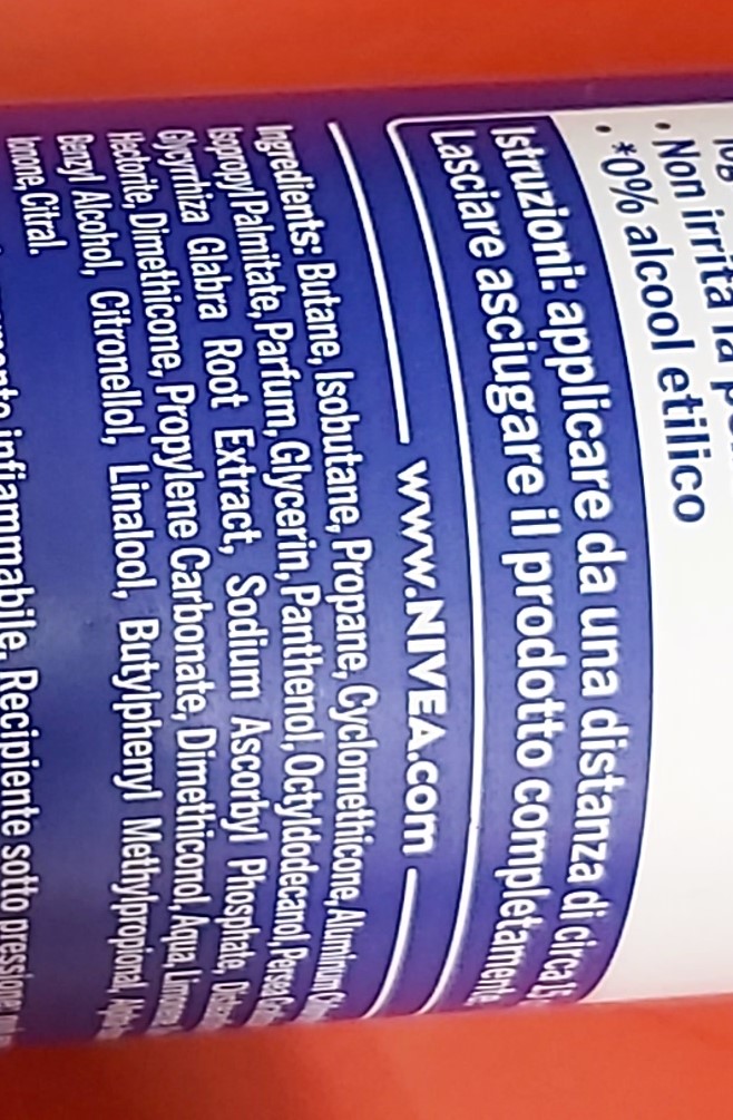 Official image of Deodorant spray ; Nivea ; Protect & Care published by OECD