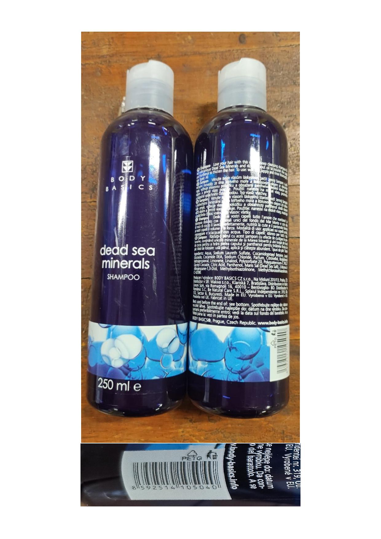 Official image of Shampoo ; Body Basics ; Dead sea minerals Shampoo published by OECD