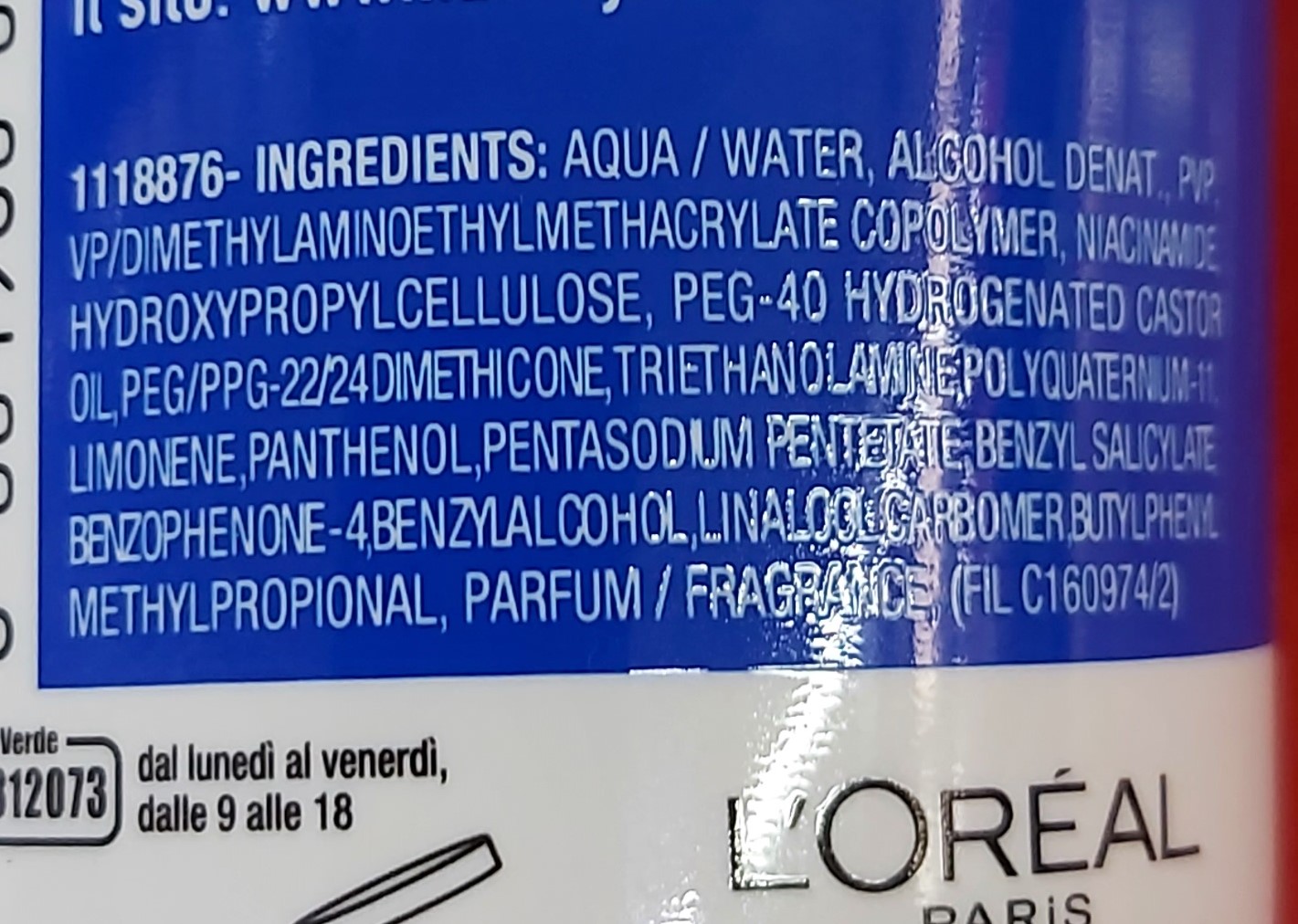 Official image of Hair gel ; L'OREAL ; Fix & Force published by OECD