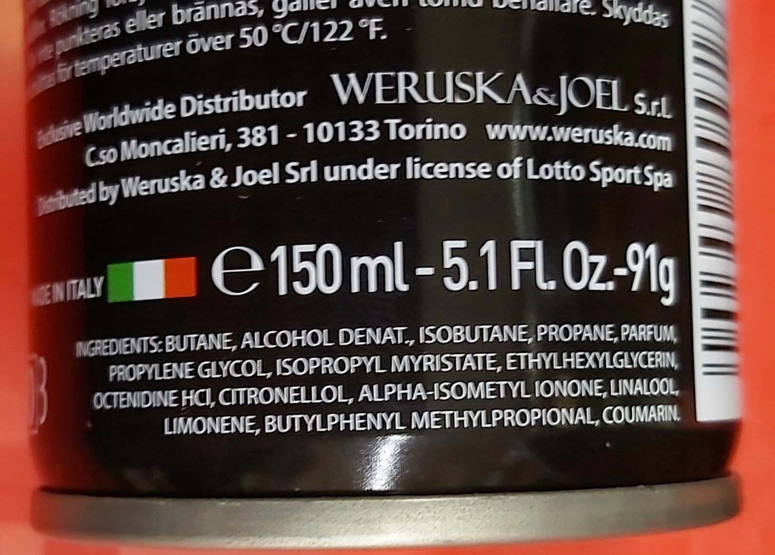 Official image of Deodorant spray ; Lotto ; Speed - Energy published by OECD 3