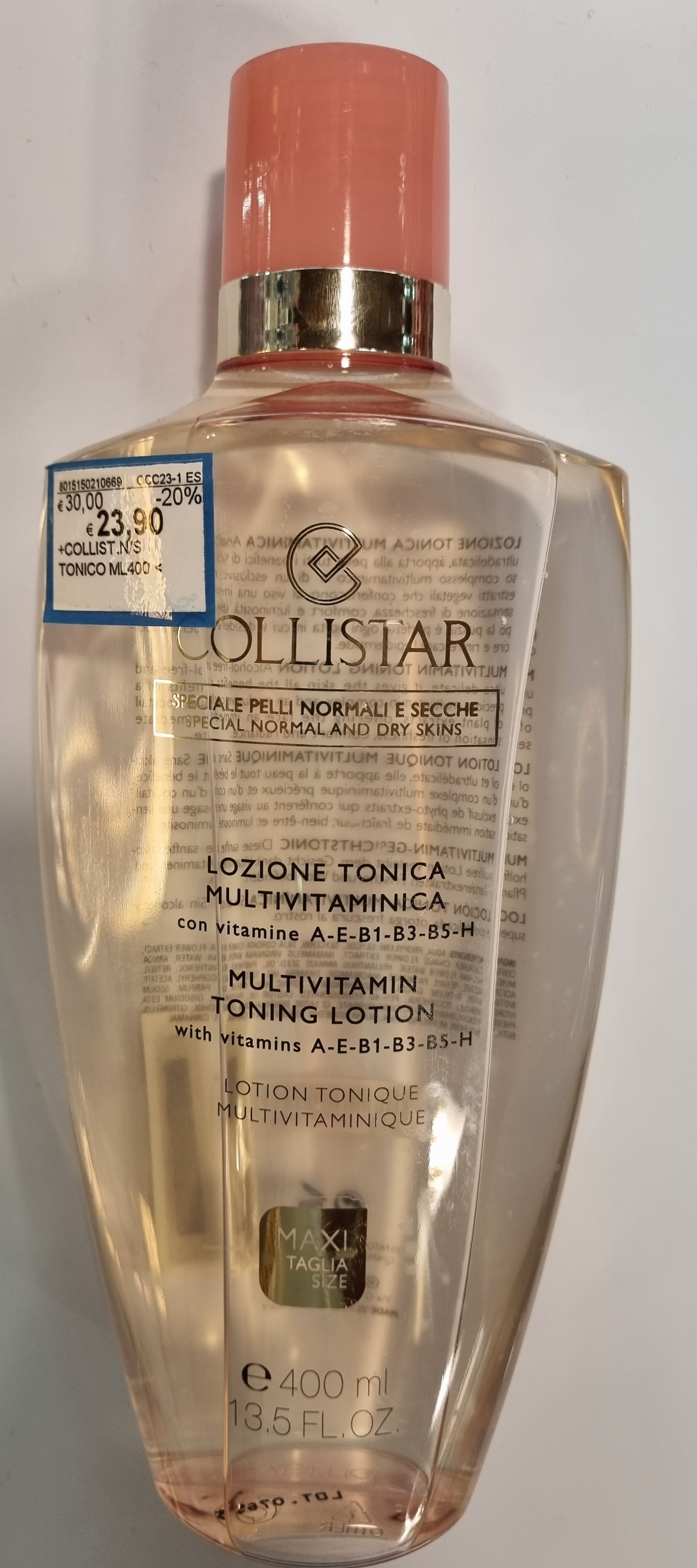 Official image of Body lotion ; Collistar ; Lozione tonica multivitaminica published by OECD
