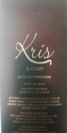 Official image of Perfume ; Comin parfum ; Kris published by OECD 2
