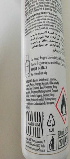 Official image of Deodorant spray ; Comin parfum ; Charman published by OECD 4