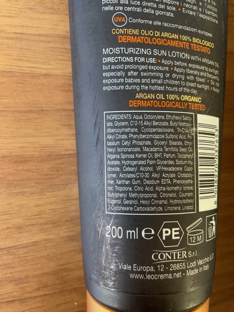 Official image of Sun lotion ; Leocrema ; Leocrema solare published by OECD 3
