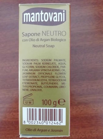 Official image of Soap ; Mantovani ; Sapone neutro con olio di argan biologico published by OECD 2
