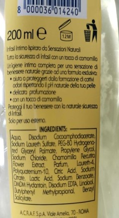 Official image of Intimate soap ; INFASIL ; Intimo purity published by OECD 2