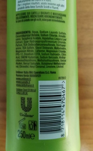 Official image of Shampoo and conditioner ; Sunsilk ; Sciolti & Fluenti published by OECD 3