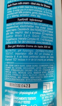Official image of Shower foam ; Malizia ; Crema di latte nutriente published by OECD 3