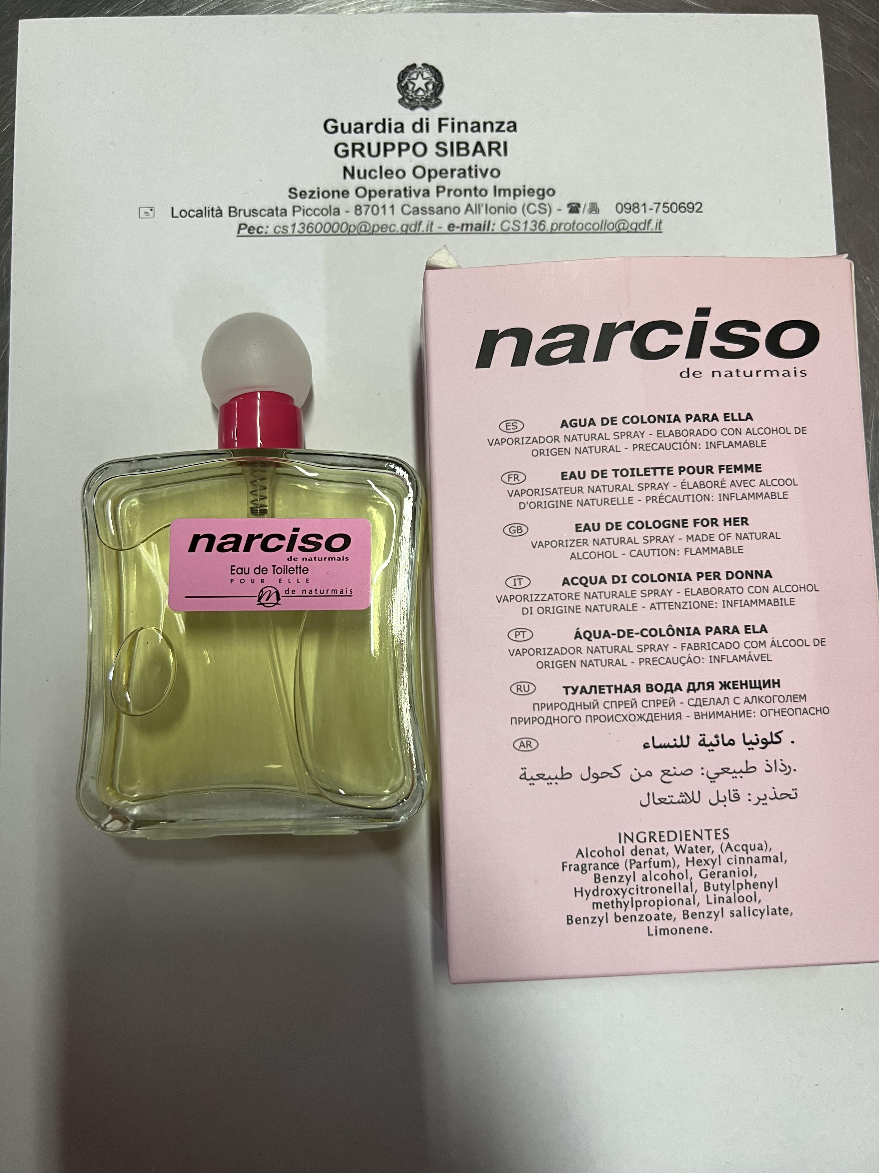 Official image of Eau de toilette ; Unknown ; Narciso de naturmais published by OECD
