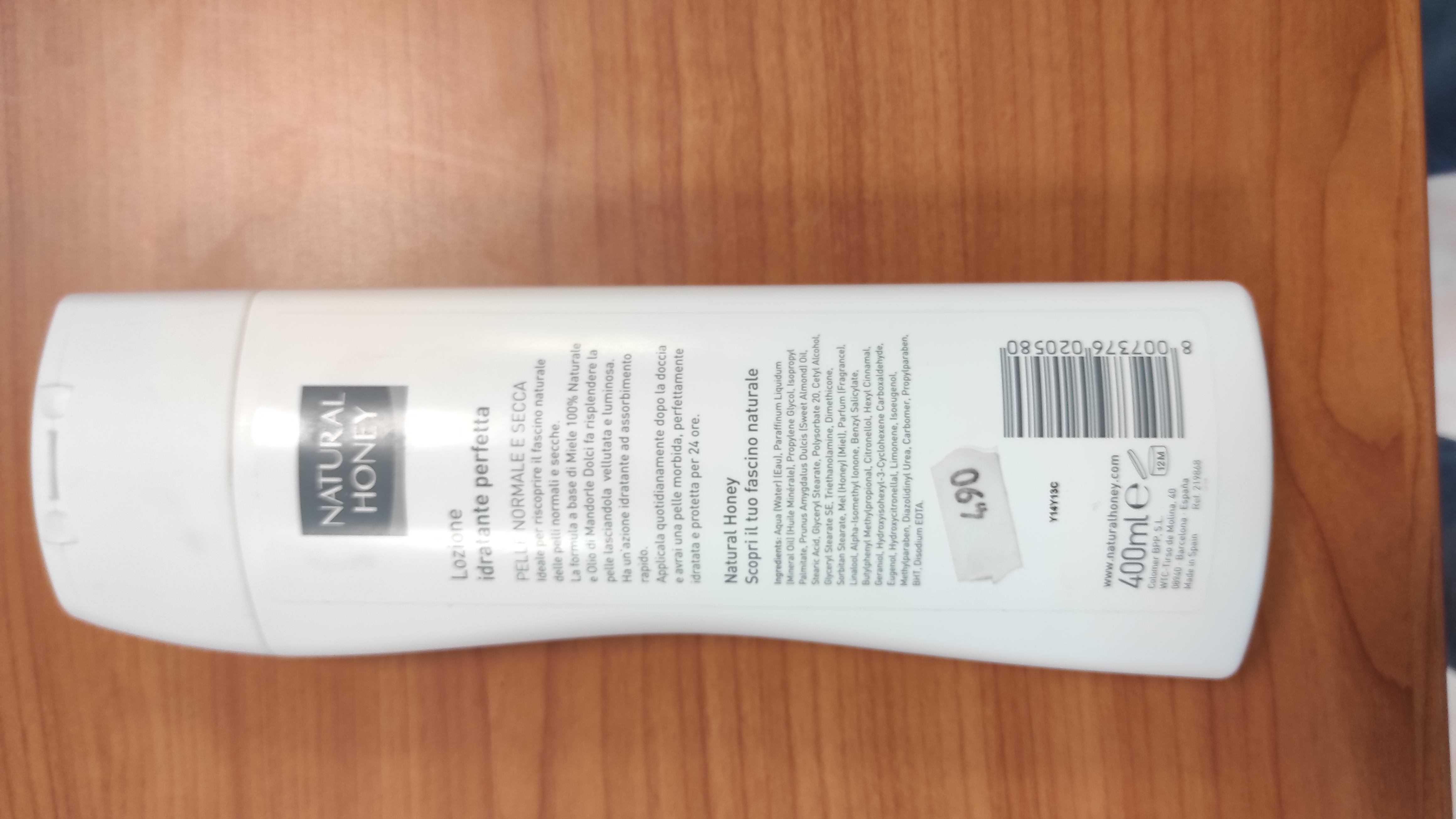 Official image of Moisturising lotion ; Natural Honey ; Pelle normale e secca published by OECD 2