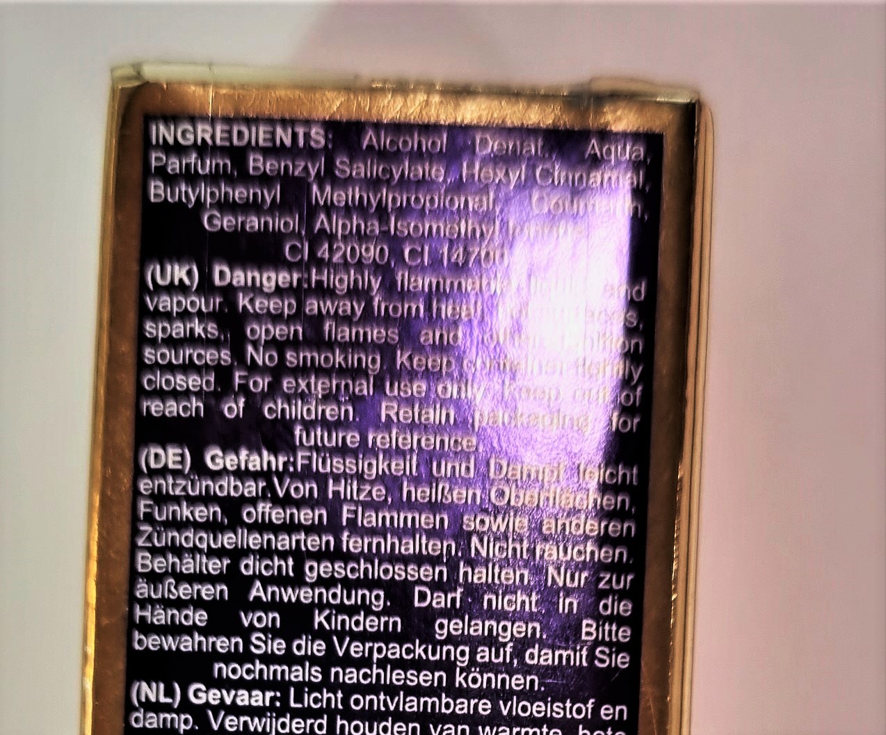 Official image of Perfume ; NG ; Predator published by OECD 2