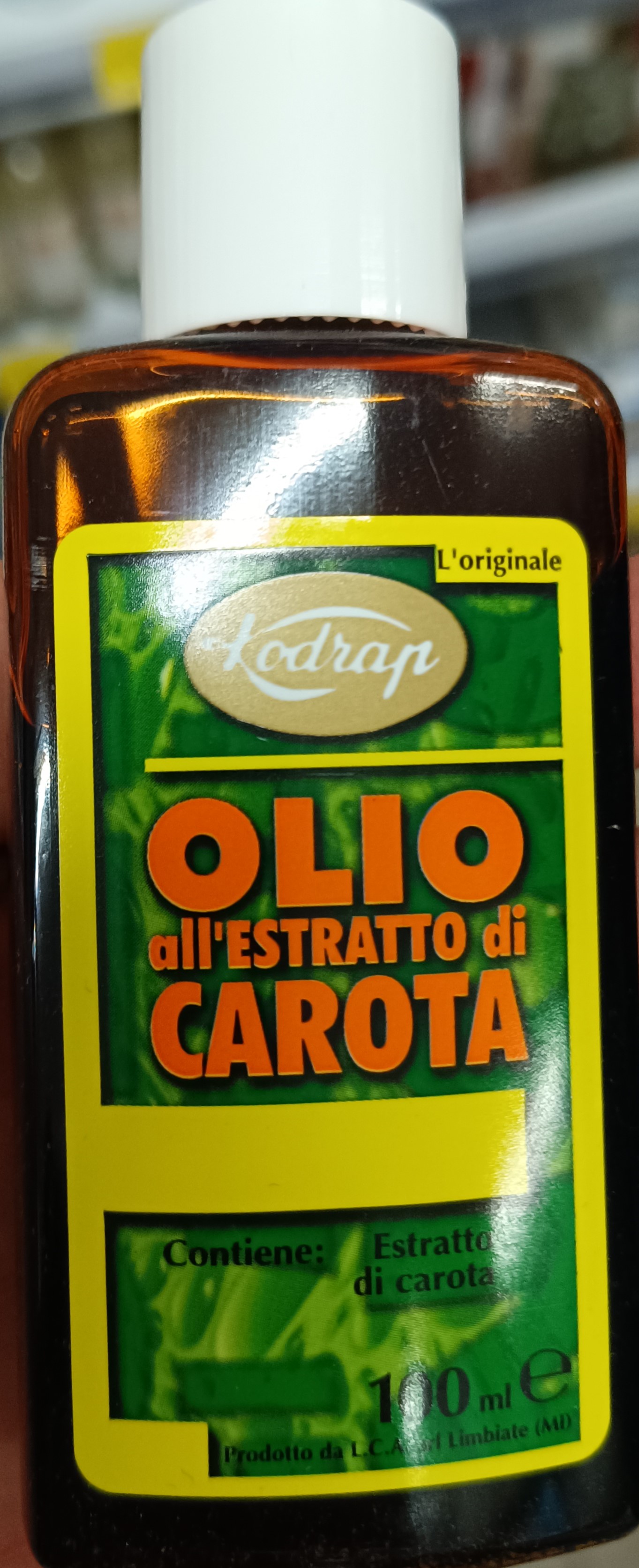 Official image of Body oil ; Kodrap ; Olio all'estratto di carota published by OECD