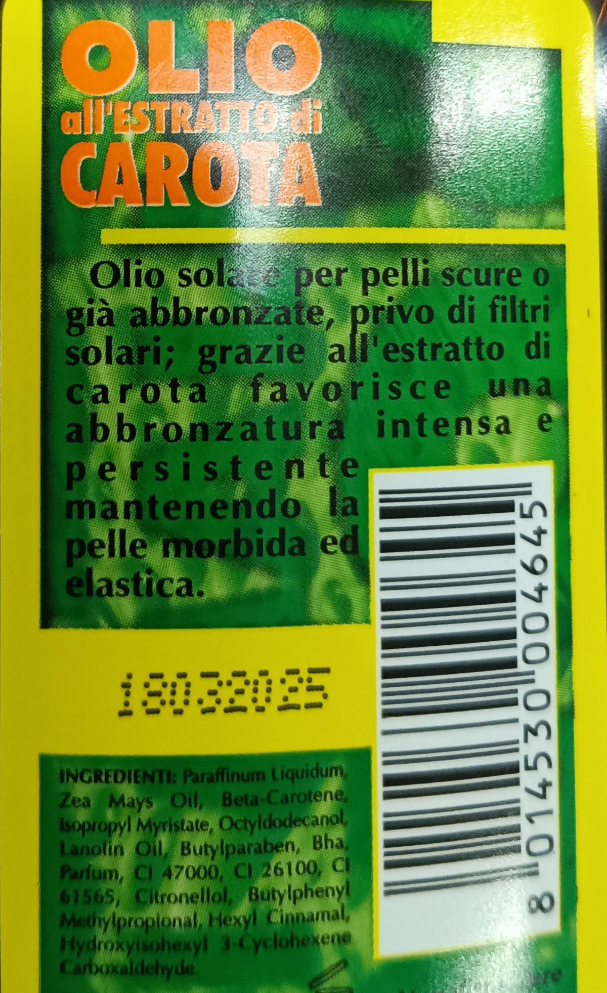 Official image of Body oil ; Kodrap ; Olio all'estratto di carota published by OECD 2