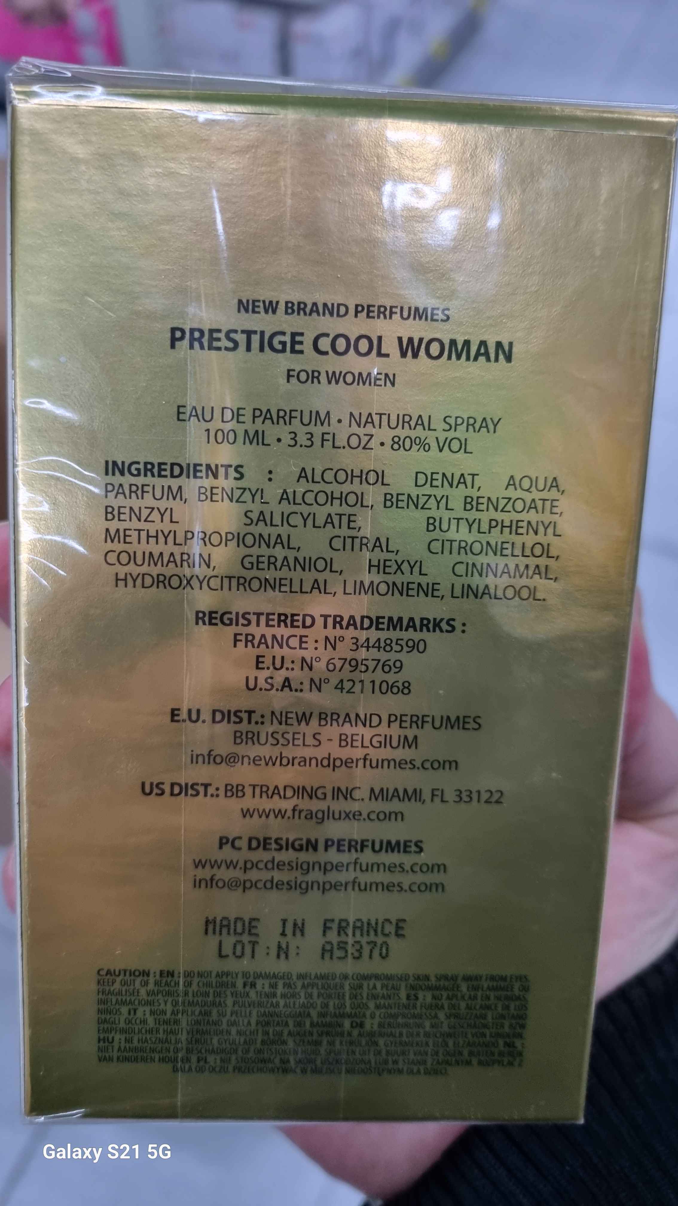 Official image of Perfume ; New Brand Perfumes ; Cool Woman published by OECD 2