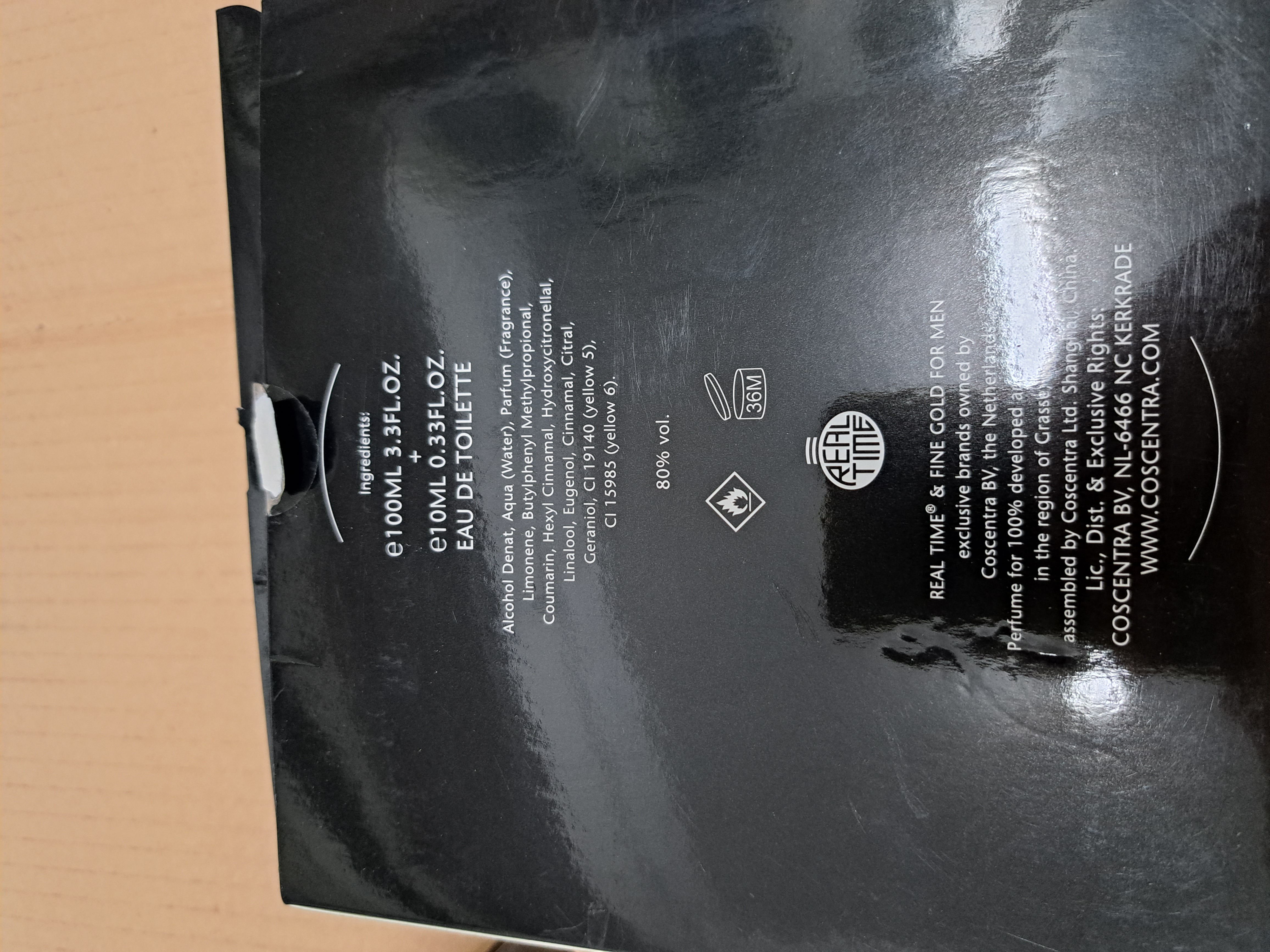 Official image of Eau de toilette ; REAL TIME ; Fine Gold 999.9 published by OECD 3