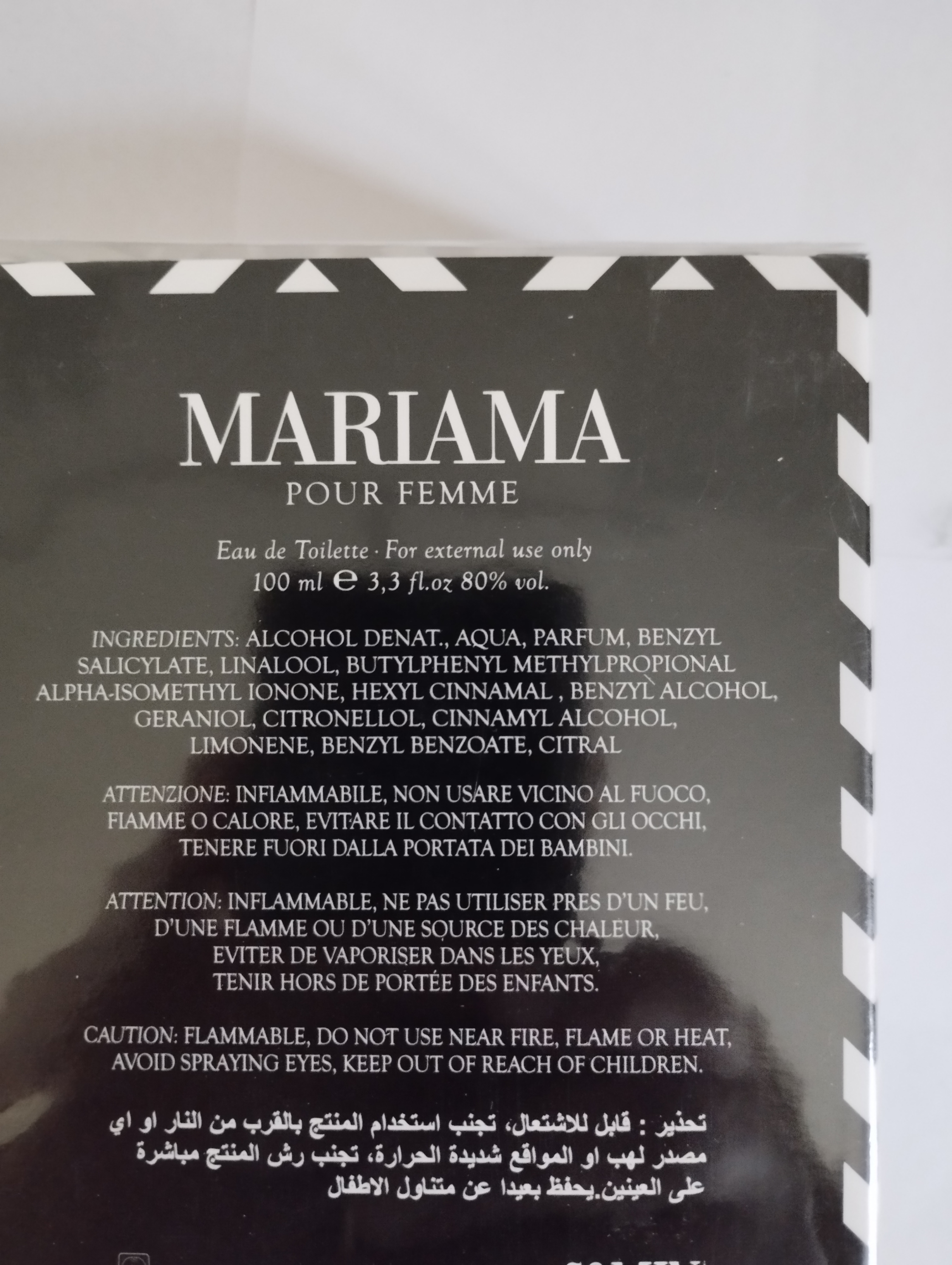 Official image of Eau de toilette ; Comin parfum ; Mariama published by OECD 3
