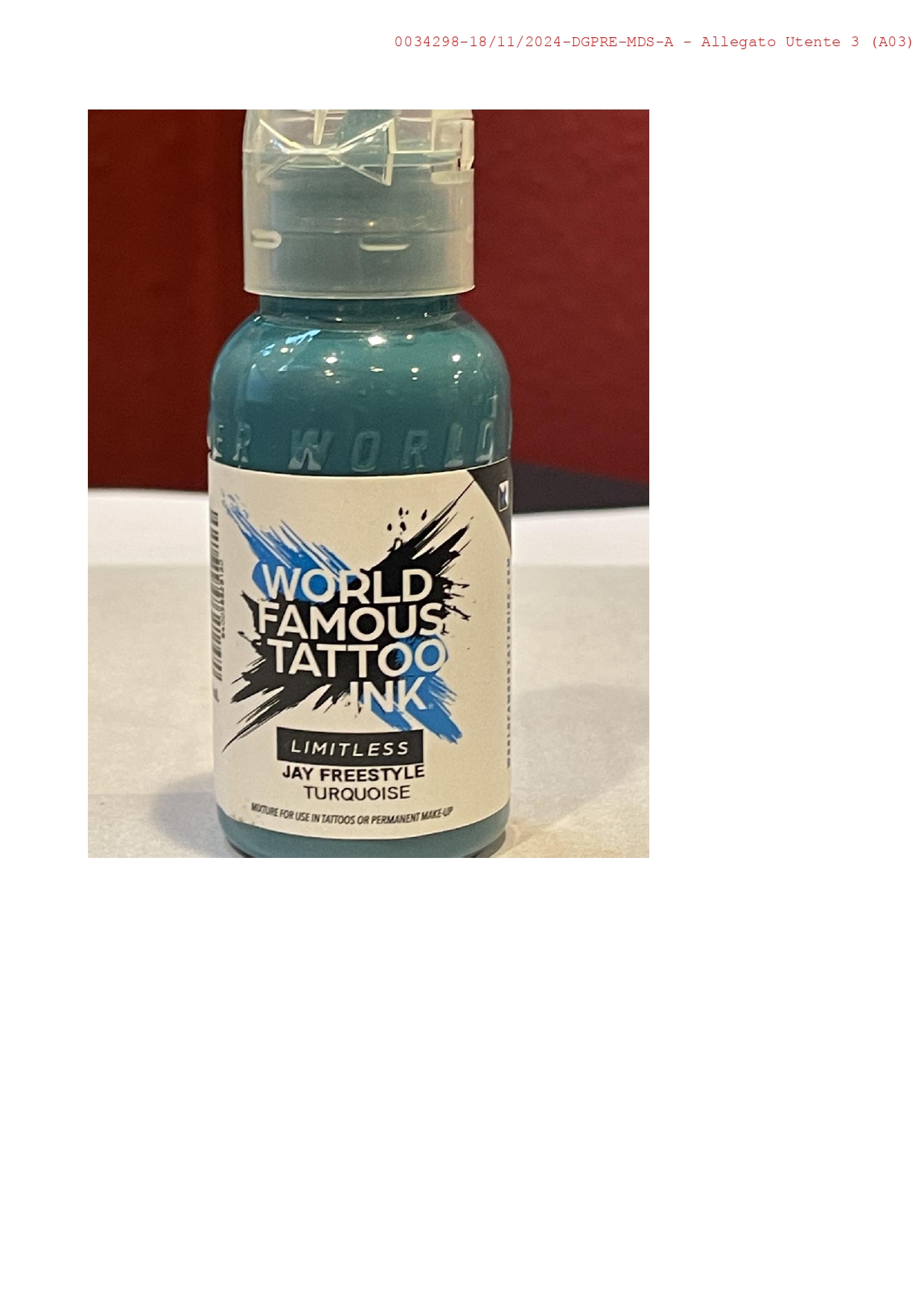 Official image of Tattoo ink ; WORLD FAMOUS TATTOO INK LIMITLESS ; Jay Freestyle Turquoise published by OECD