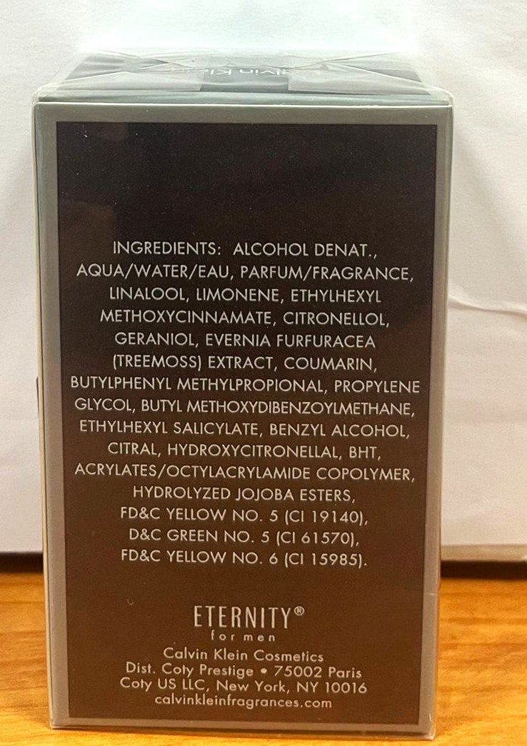 Official image of Eau de toilette ; Calvin Klein ; Eternity published by OECD 2