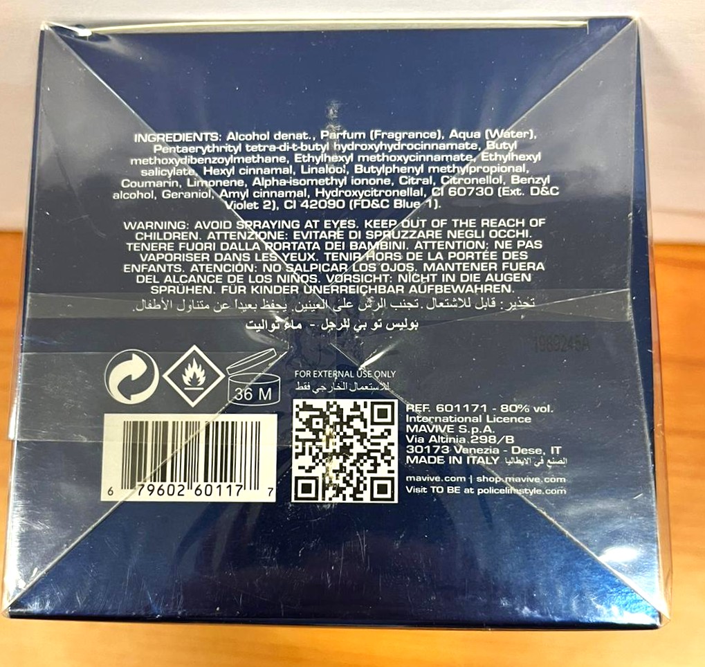 Official image of Eau de toilette ; Police ; TO BE (or not to be) published by OECD 3