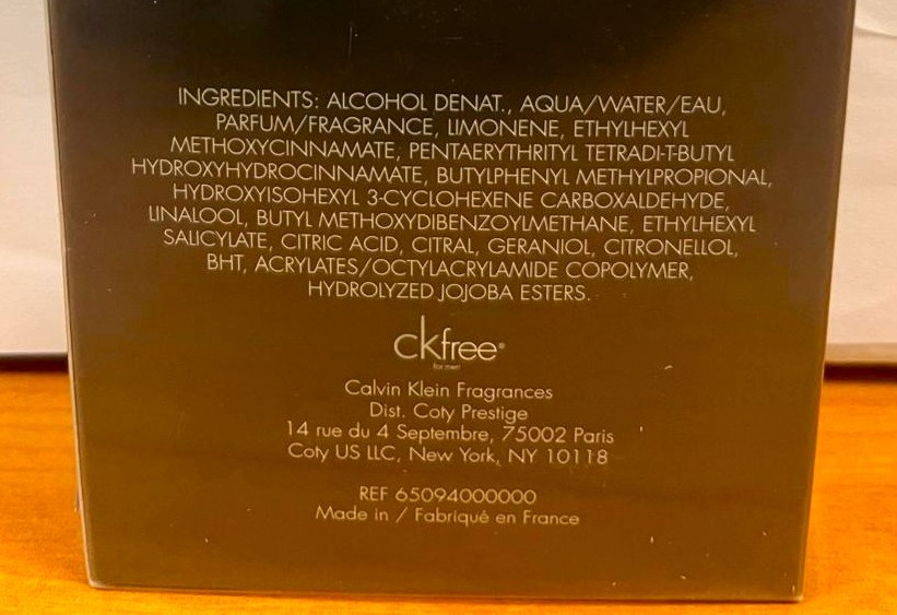 Official image of Eau de toilette ; Calvin Klein ; CKFree published by OECD 3