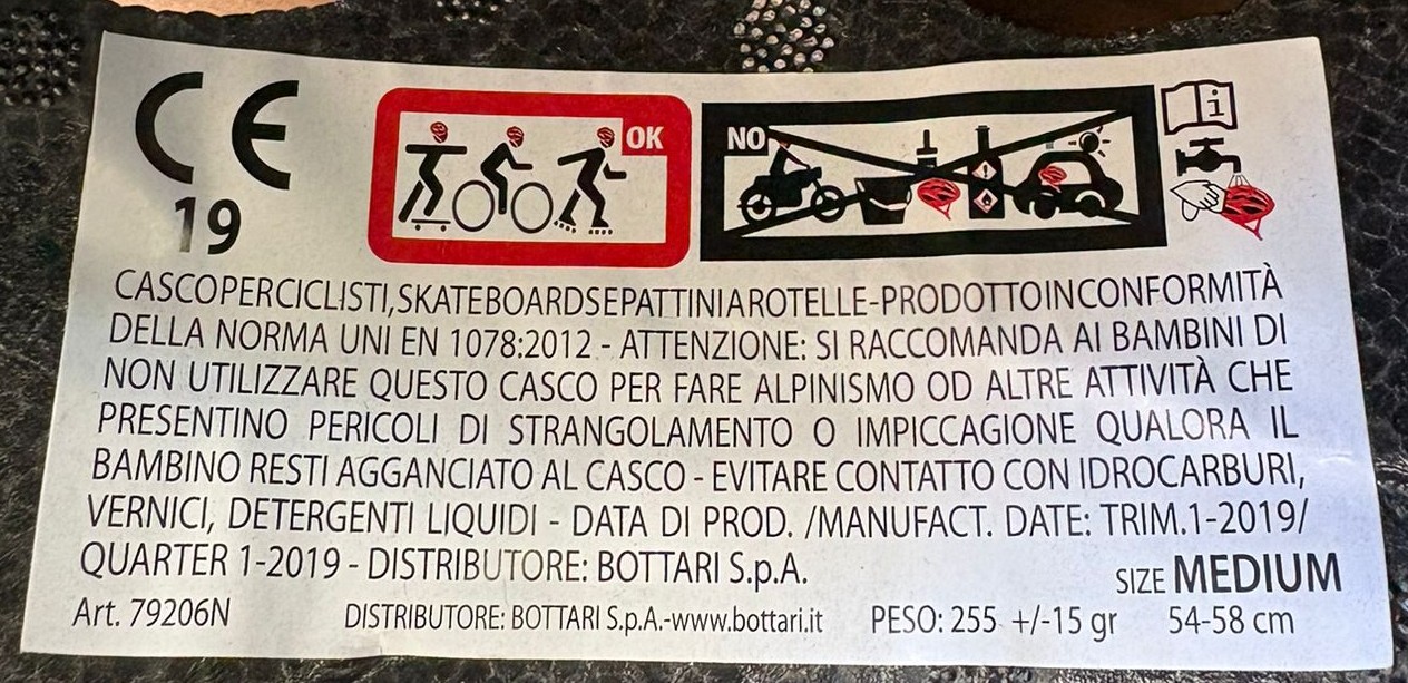 Official image of Bicycle helmet ; Bottari ; Spa published by OECD 4
