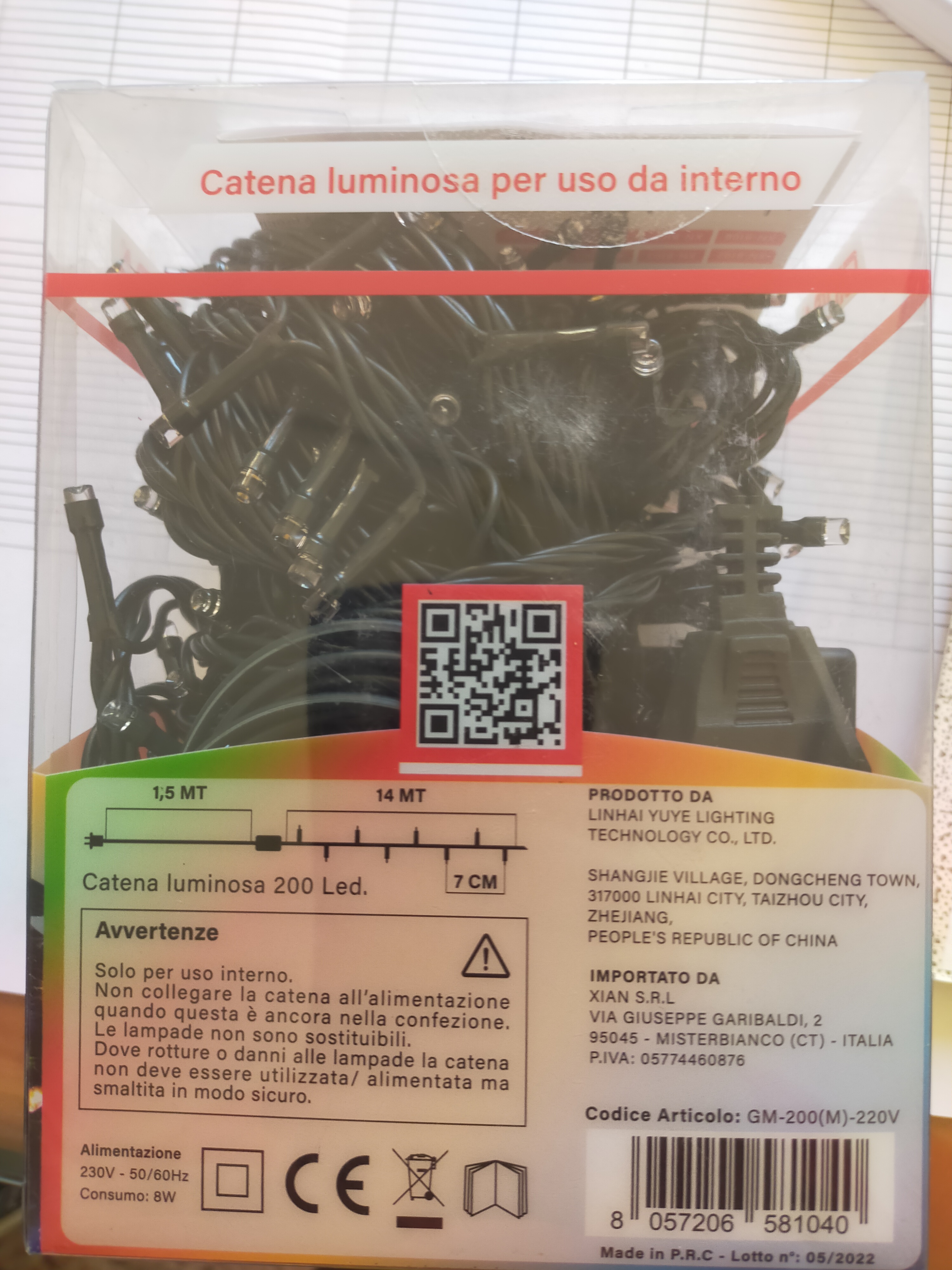 Official image of Lighting chain ; GINMA ; 200 Led published by OECD 4