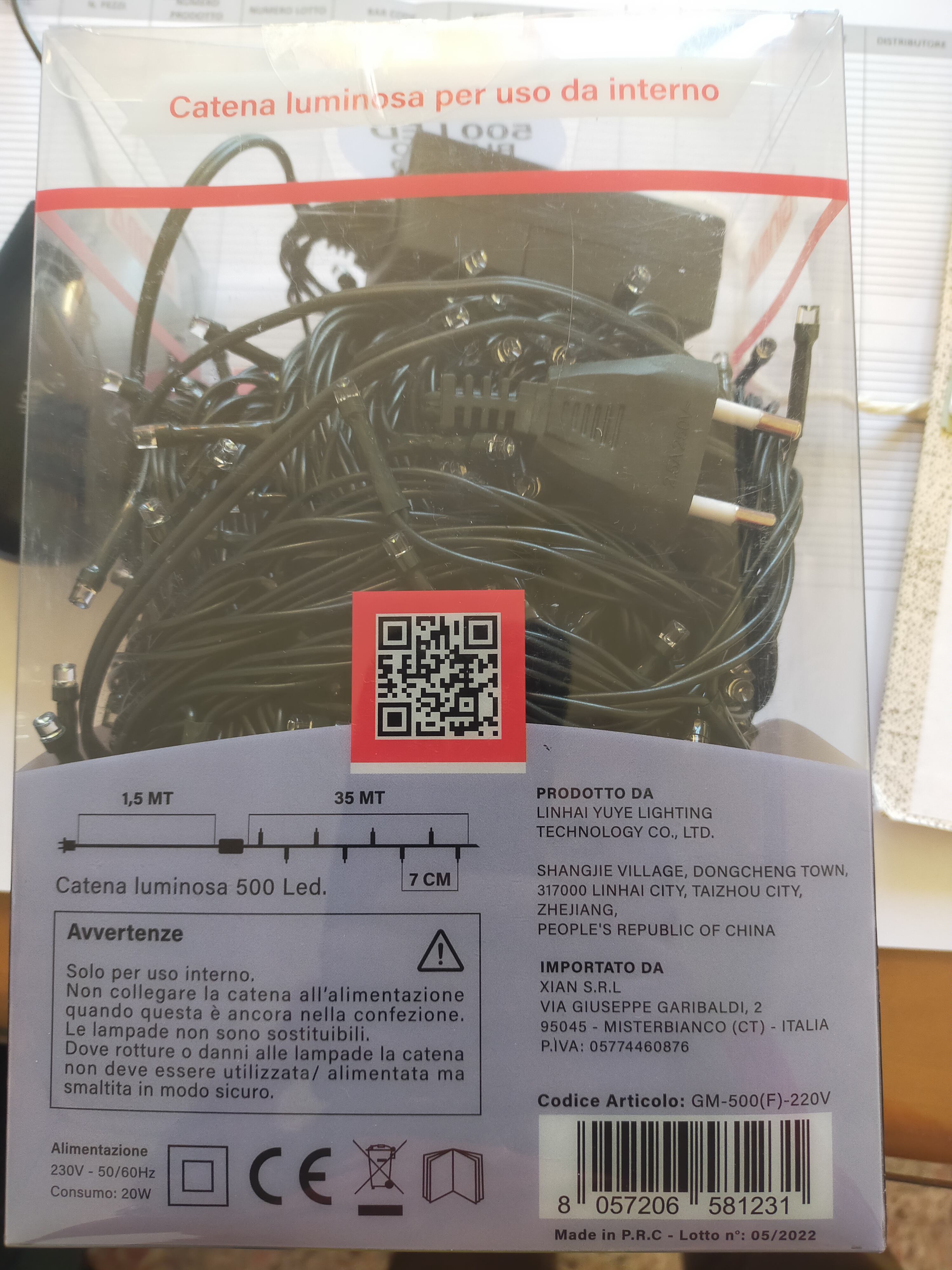 Official image of Lighting chain ; GINMA ; 500 Led published by OECD