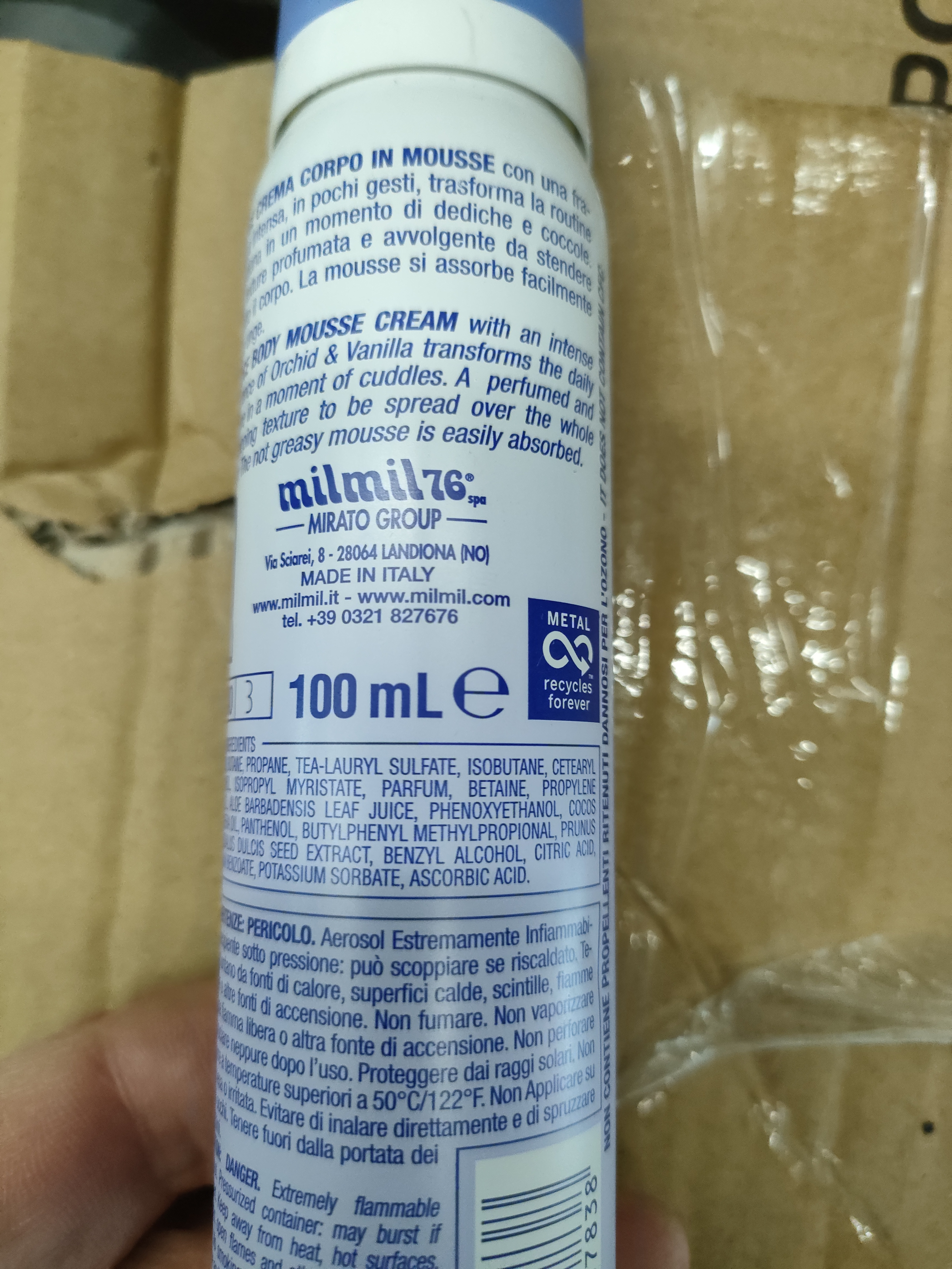 Official image of Body mousse ; MilMil 76 ; Incontro orchidea vaniglia published by OECD 2
