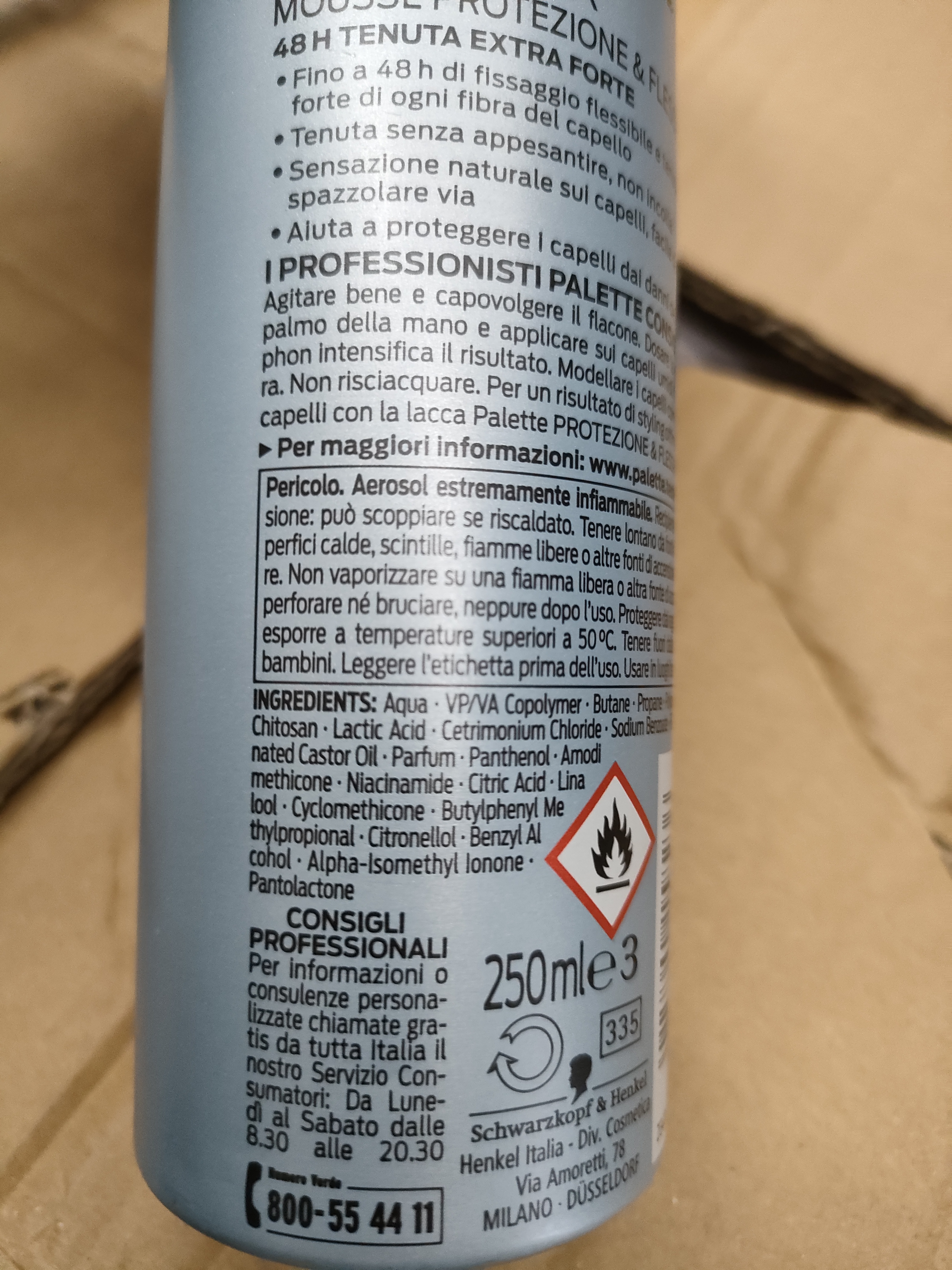 Official image of Hair mousse ; TESTANERA ; Fiber Flex published by OECD 2