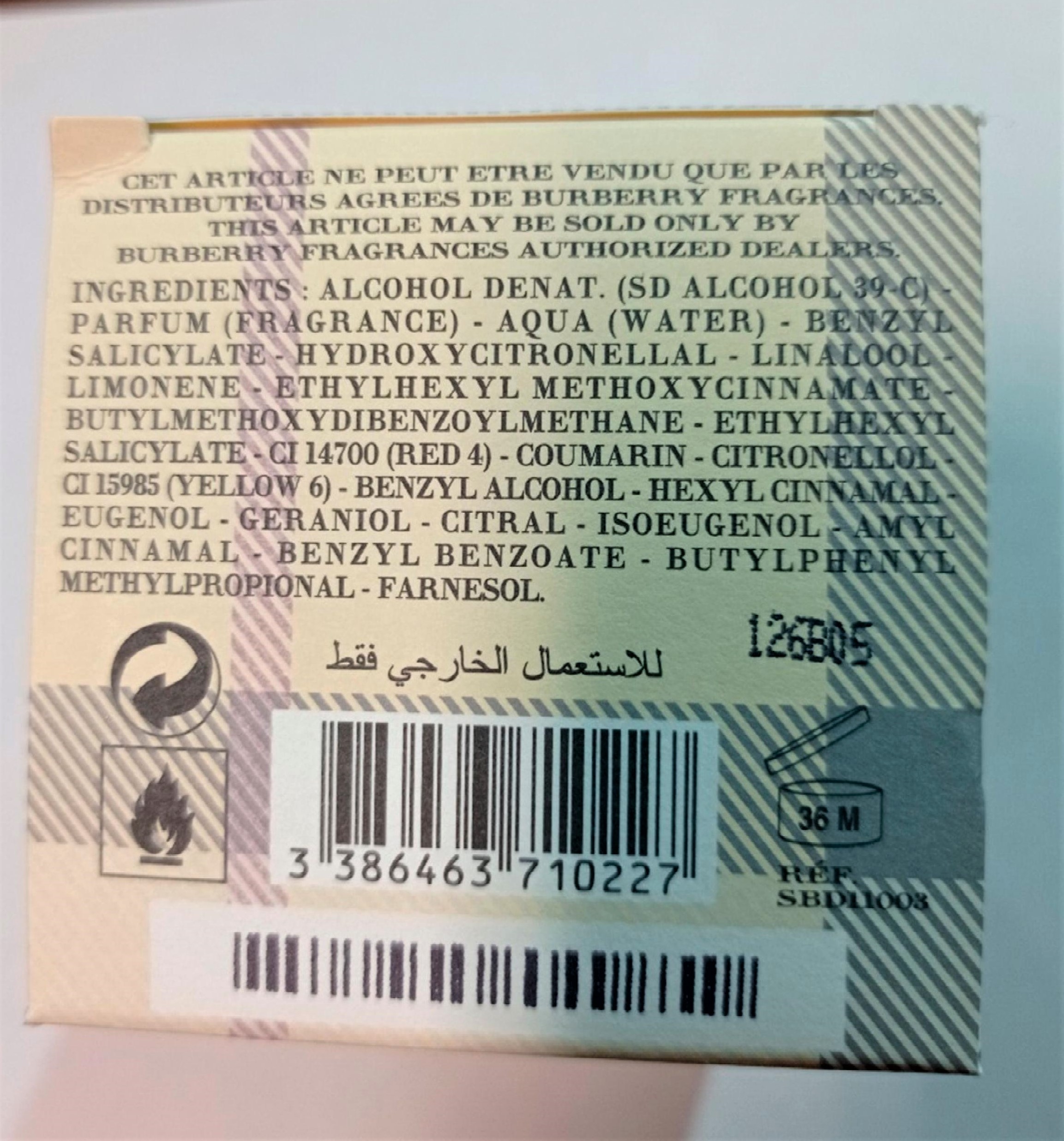Official image of Perfume ; Burberry ; TOUCH published by OECD 2
